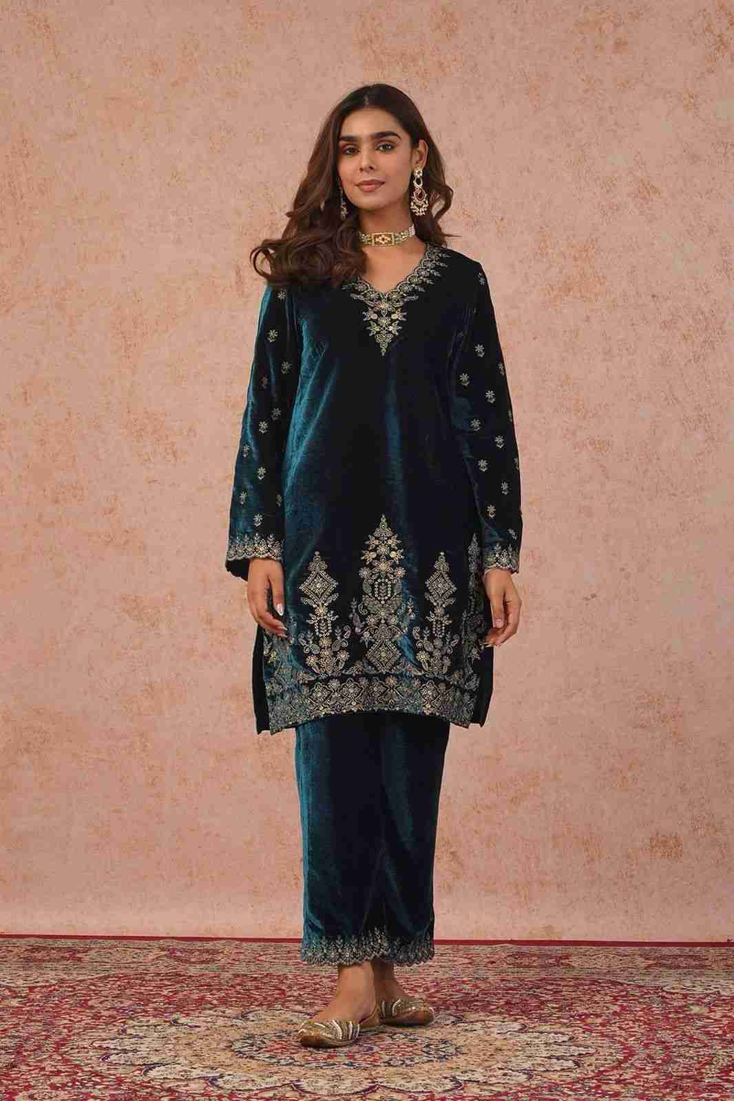 K-1547 By Fashid Wholesale Beautiful Festive Suits Colorful Stylish Fancy Casual Wear & Ethnic Wear Heavy Viscose Velvet Dresses At Wholesale Price