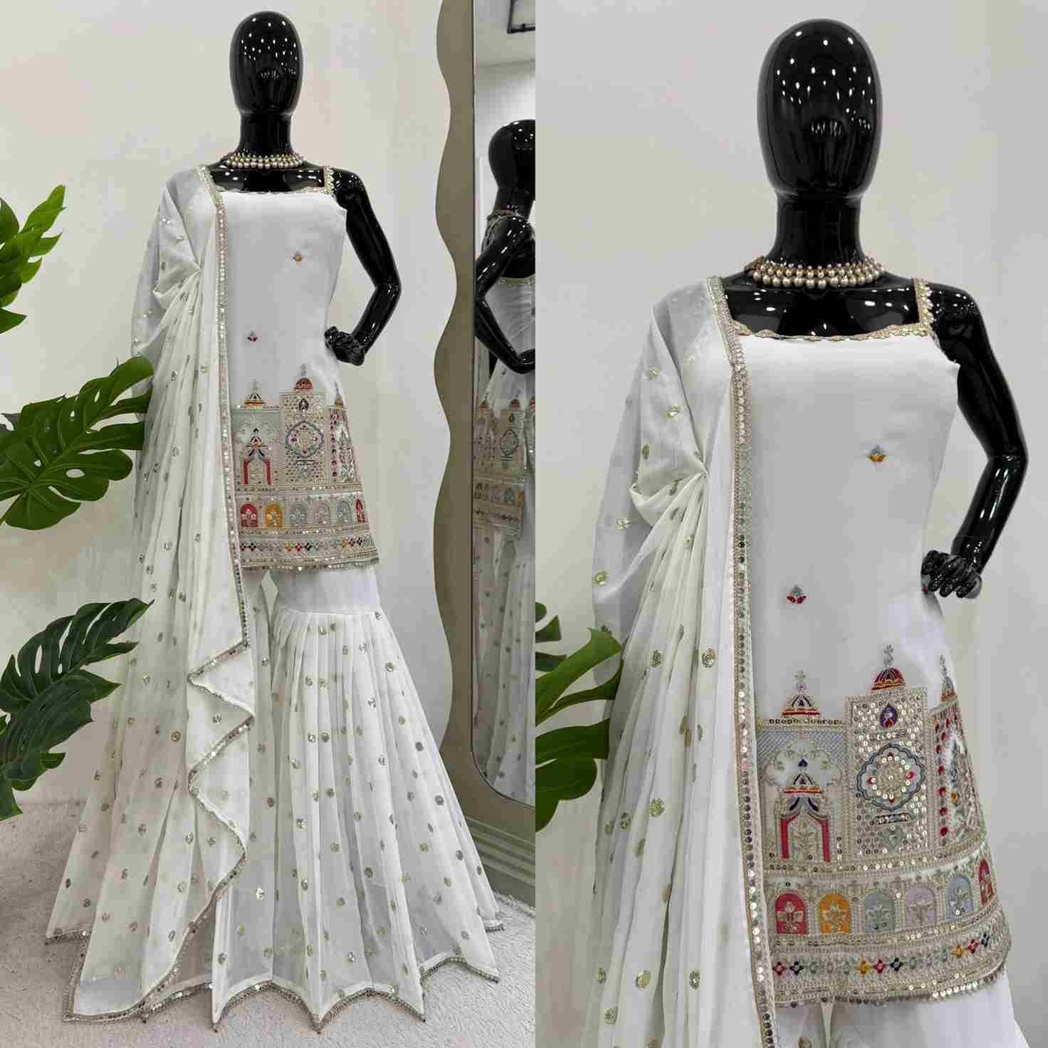 K-1513 By Fashid Wholesale Beautiful Festive Suits Colorful Stylish Fancy Casual Wear & Ethnic Wear Faux Georgette Dresses At Wholesale Price