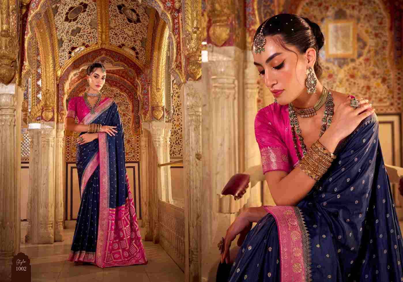 Vaishnavi By Trikaashi 1001 To 1005 Series Indian Traditional Wear Collection Beautiful Stylish Fancy Colorful Party Wear & Occasional Wear Satin Silk Sarees At Wholesale Price