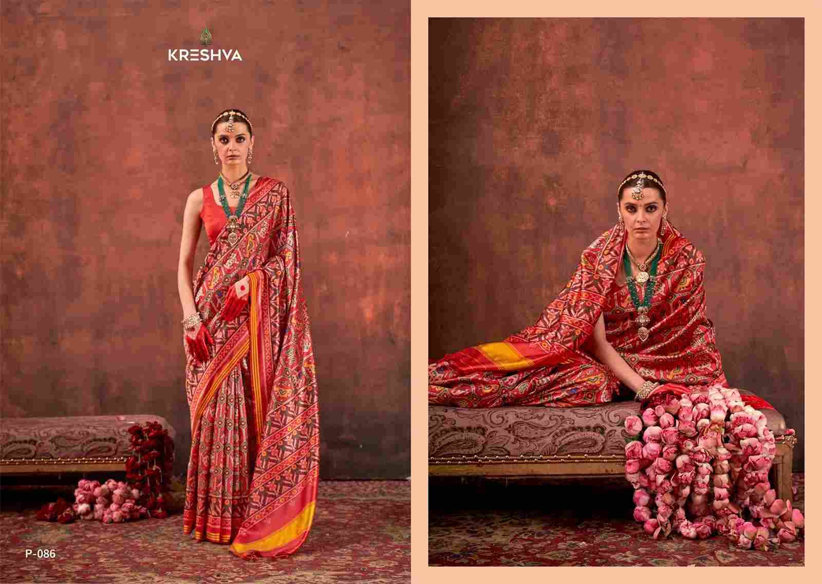 Patola Signature By Kreshva 085 To 088 Series Indian Traditional Wear Collection Beautiful Stylish Fancy Colorful Party Wear & Occasional Wear Silk Sarees At Wholesale Price