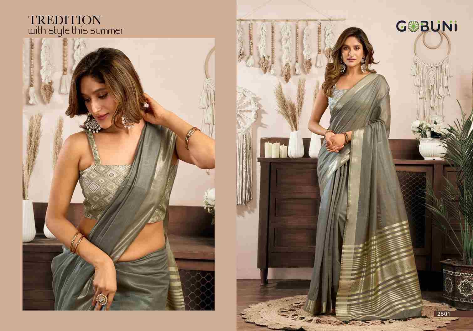 Srividya By Gobuni 2601 To 2608 Series Indian Traditional Wear Collection Beautiful Stylish Fancy Colorful Party Wear & Occasional Wear Khadi Cotton Sarees At Wholesale Price