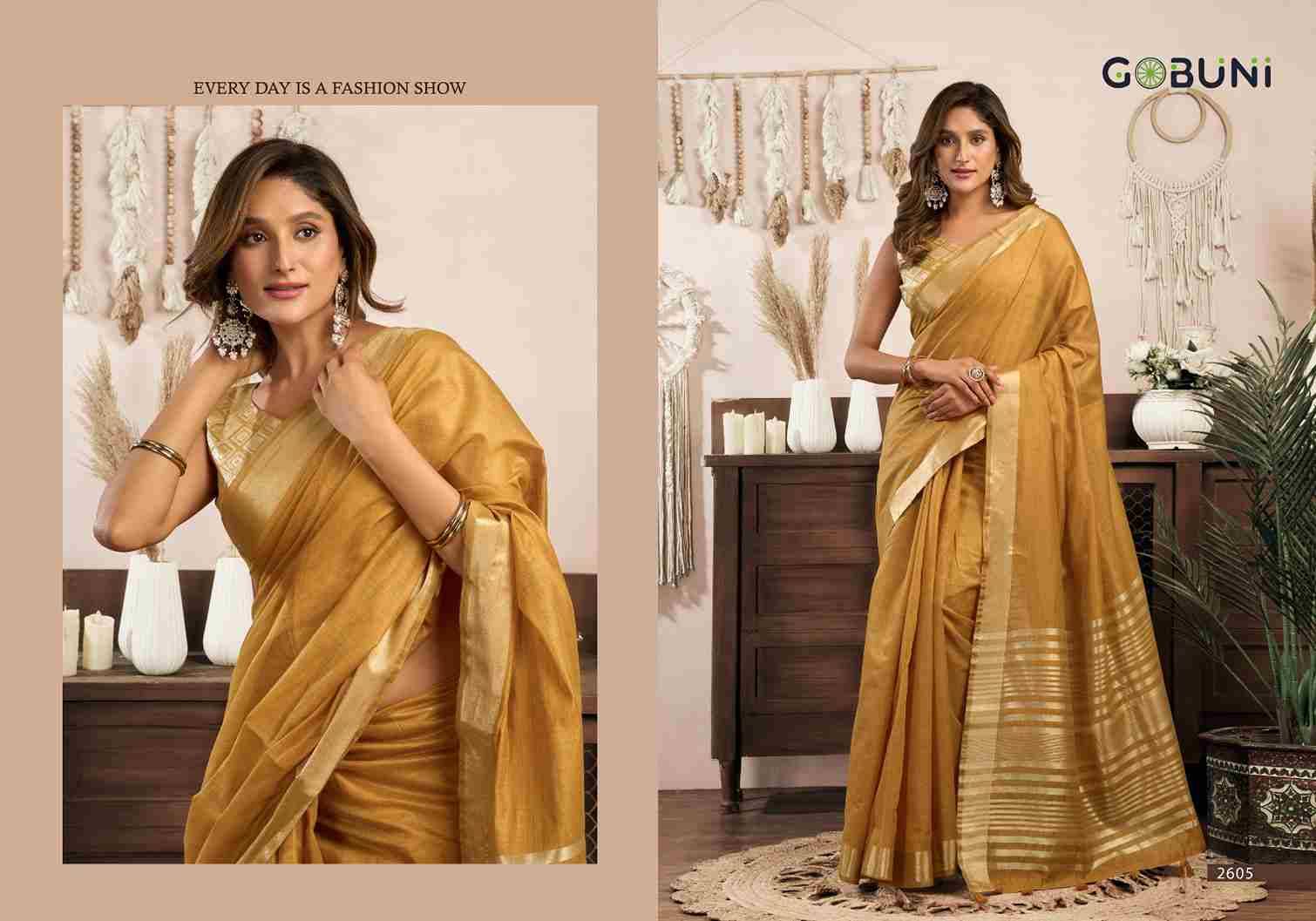 Srividya By Gobuni 2601 To 2608 Series Indian Traditional Wear Collection Beautiful Stylish Fancy Colorful Party Wear & Occasional Wear Khadi Cotton Sarees At Wholesale Price