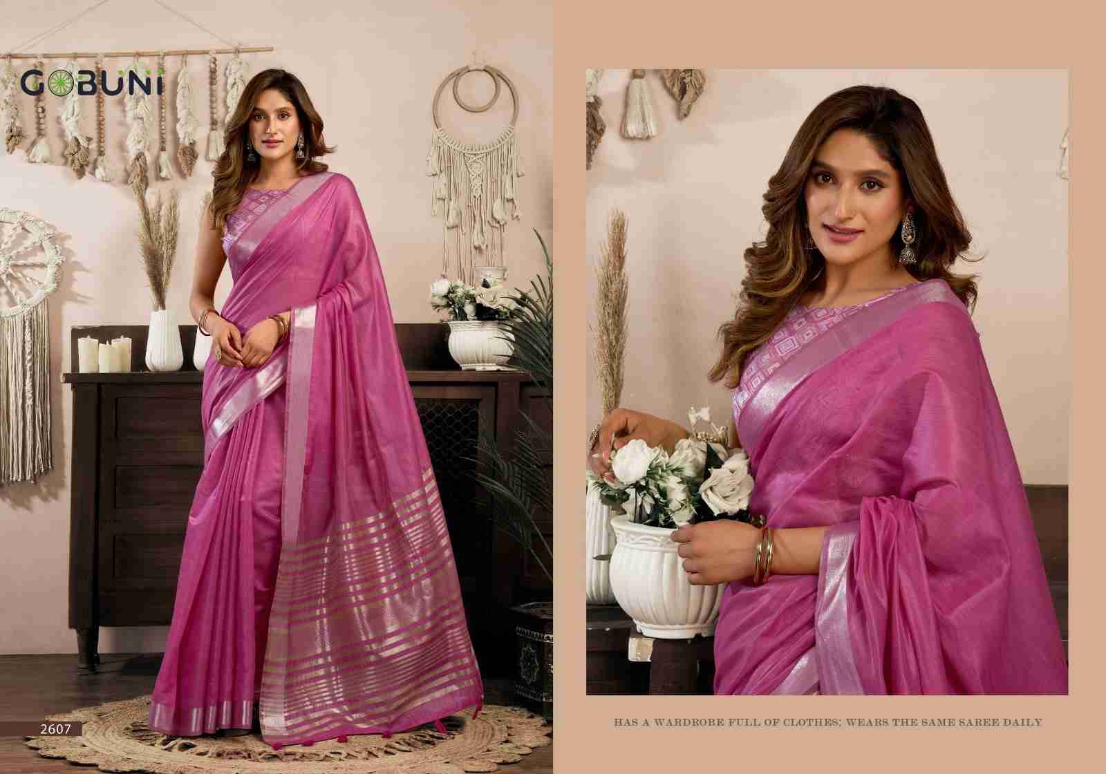 Srividya By Gobuni 2601 To 2608 Series Indian Traditional Wear Collection Beautiful Stylish Fancy Colorful Party Wear & Occasional Wear Khadi Cotton Sarees At Wholesale Price