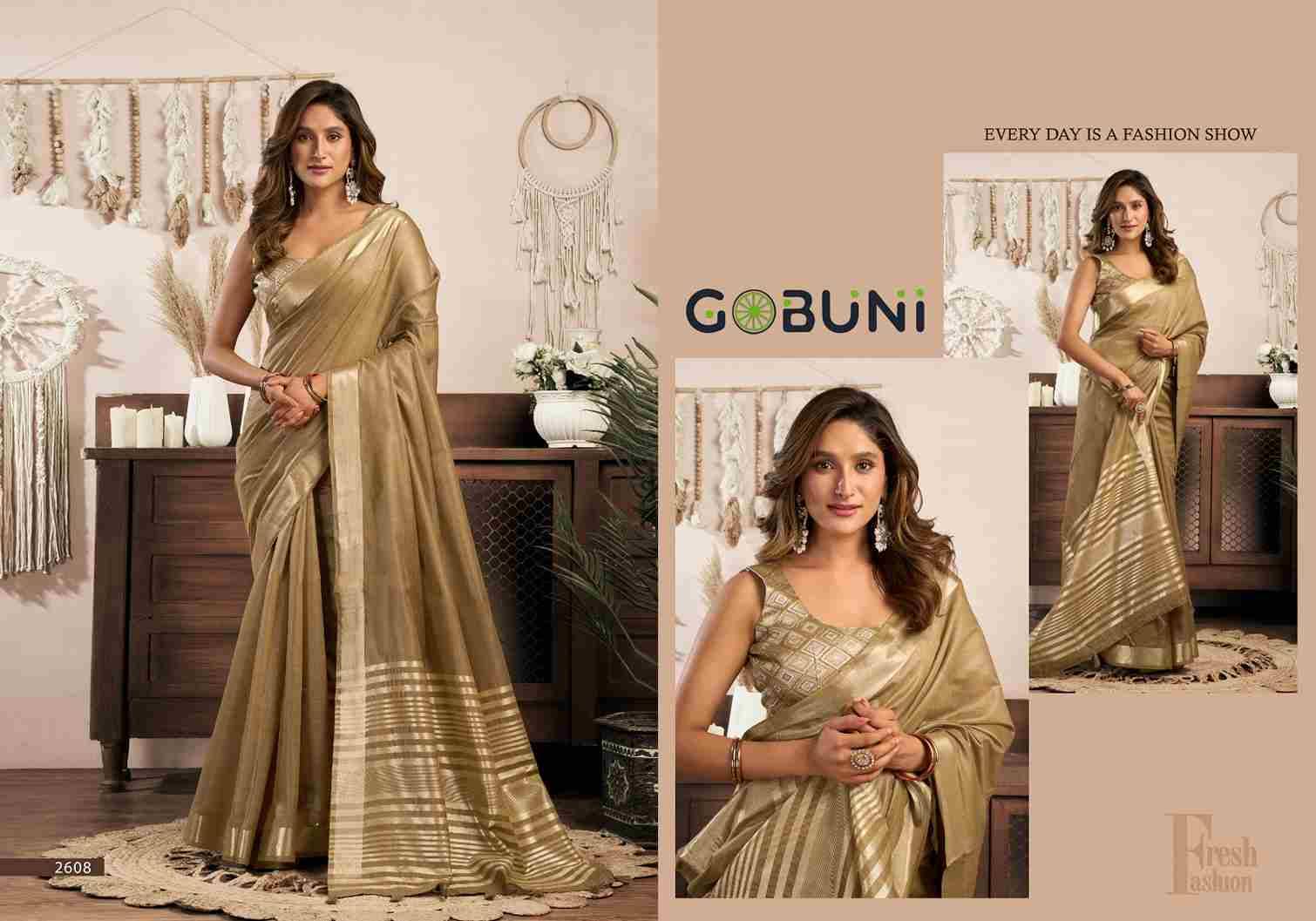 Srividya By Gobuni 2601 To 2608 Series Indian Traditional Wear Collection Beautiful Stylish Fancy Colorful Party Wear & Occasional Wear Khadi Cotton Sarees At Wholesale Price