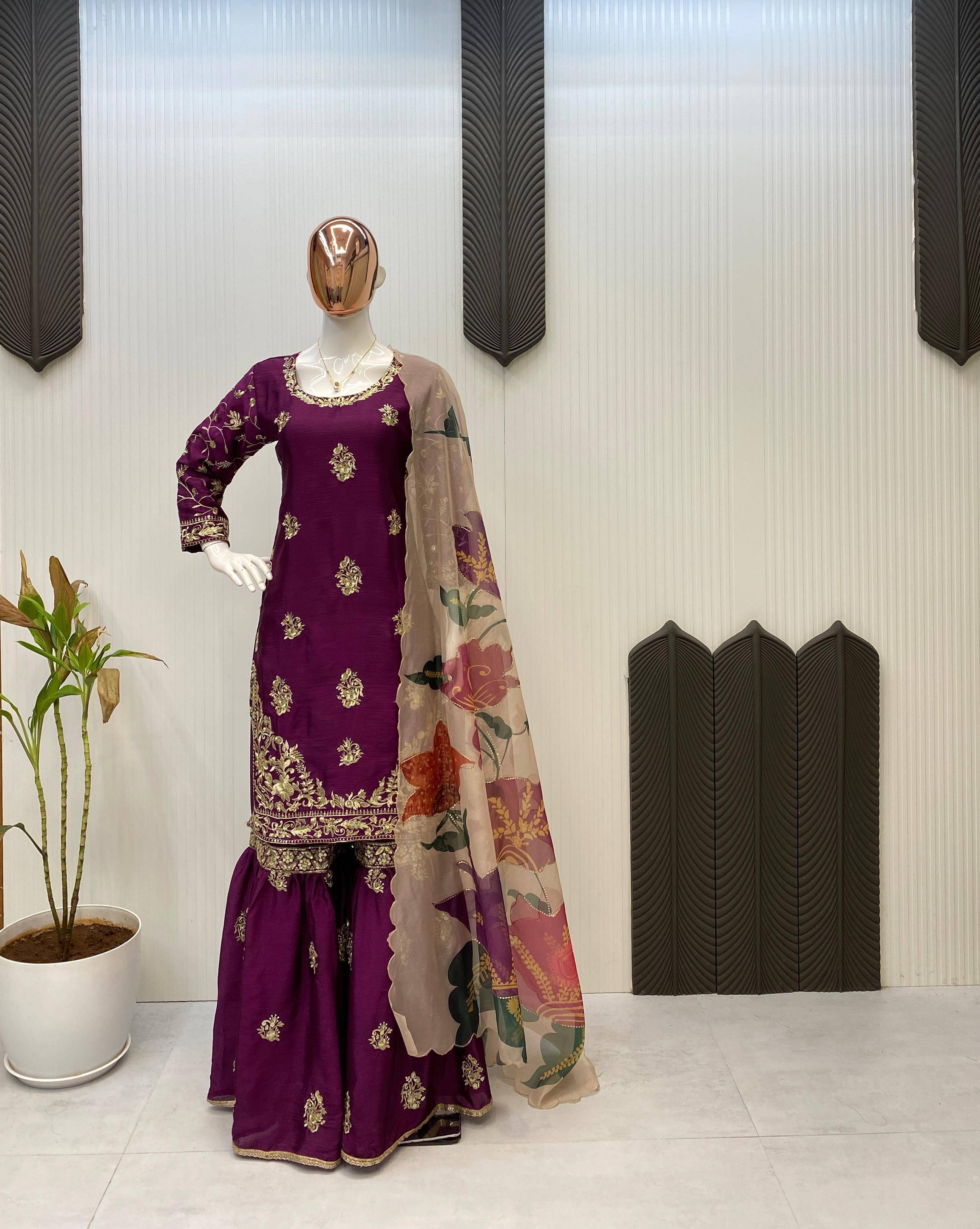 Le-1887 Vol-2 By Fashid Wholesale 01 To 02 Series Sharara Suits Beautiful Fancy Colorful Stylish Party Wear & Occasional Wear Chinnon Dresses At Wholesale Price