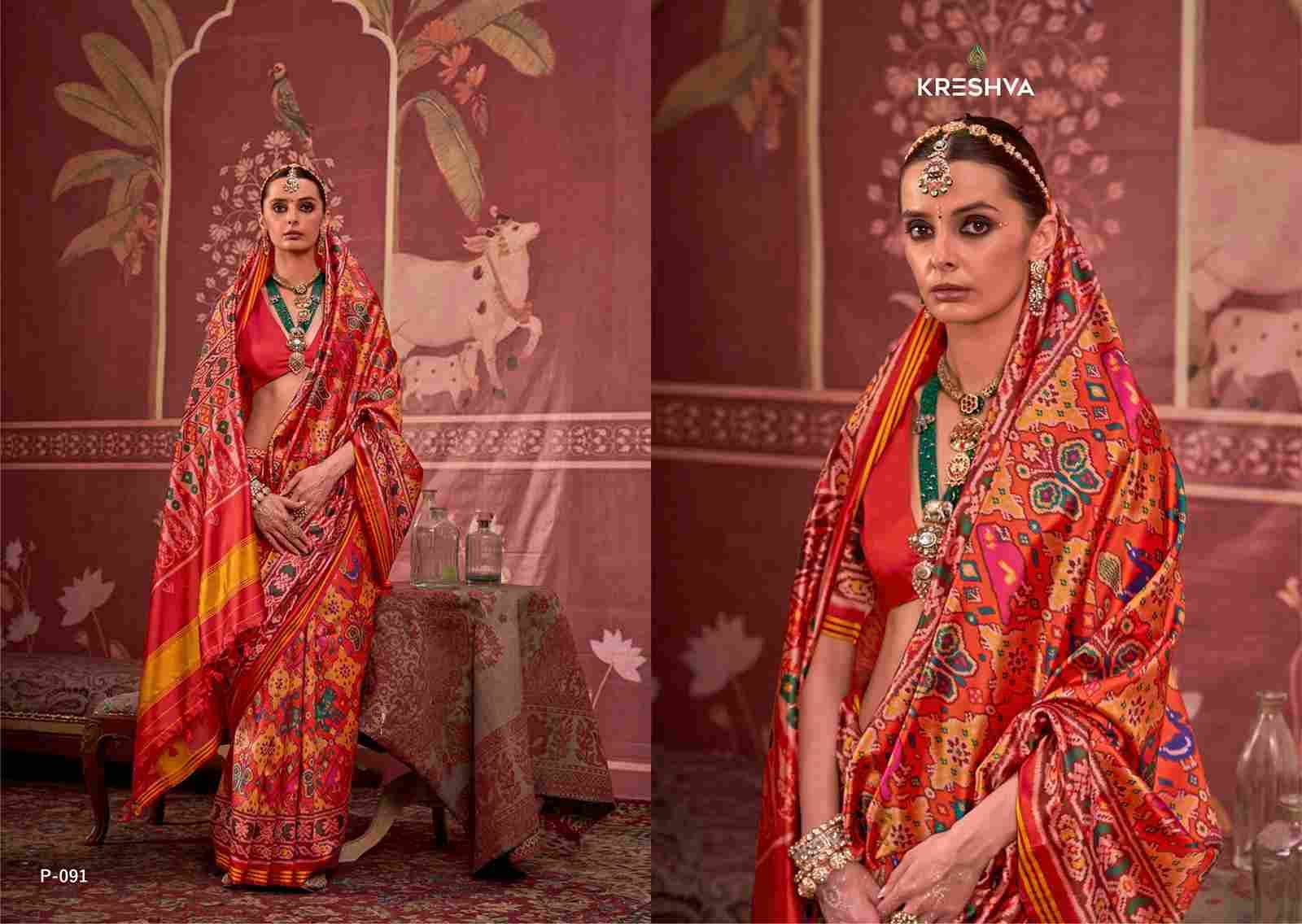 Patola Vintage By Kreshva 089 To 092 Series Indian Traditional Wear Collection Beautiful Stylish Fancy Colorful Party Wear & Occasional Wear Silk Sarees At Wholesale Price