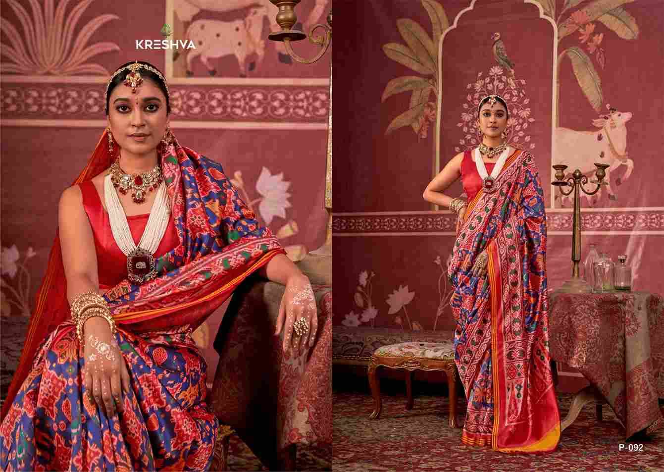 Patola Vintage By Kreshva 089 To 092 Series Indian Traditional Wear Collection Beautiful Stylish Fancy Colorful Party Wear & Occasional Wear Silk Sarees At Wholesale Price