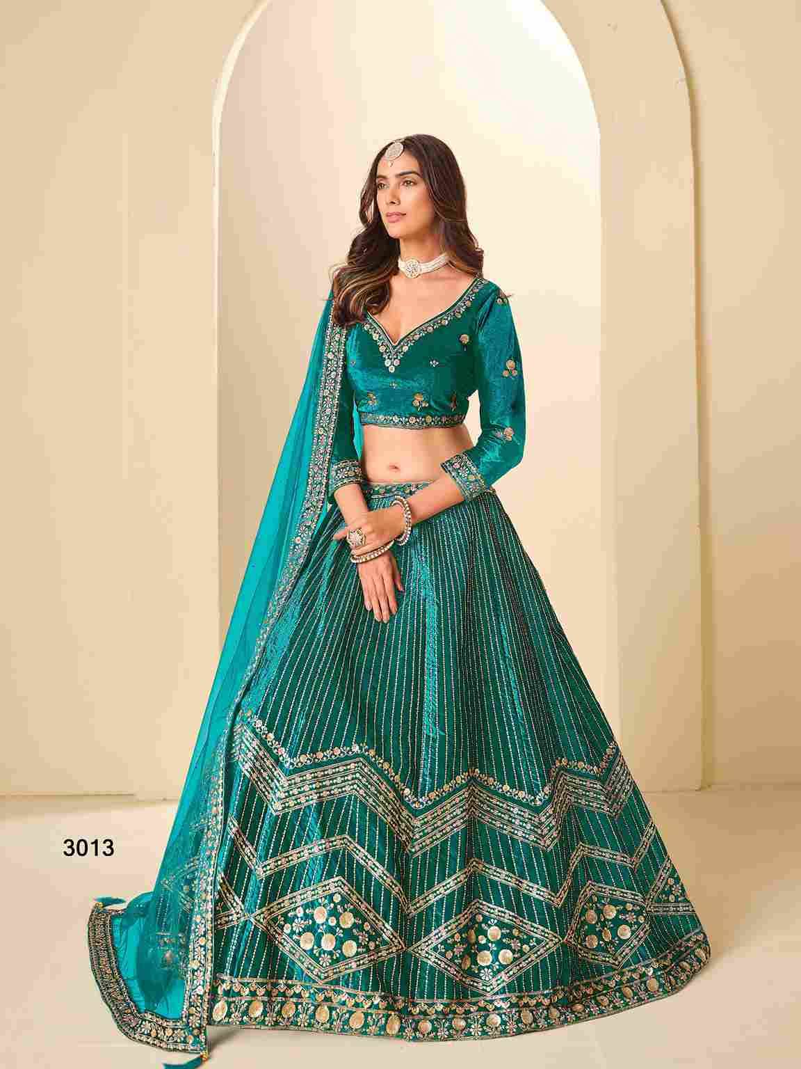 Mehvish Vol-31 By Fashid Wholesale 3011 To 3014 Series Designer Beautiful Collection Occasional Wear & Party Wear Velvet Lehengas At Wholesale Price