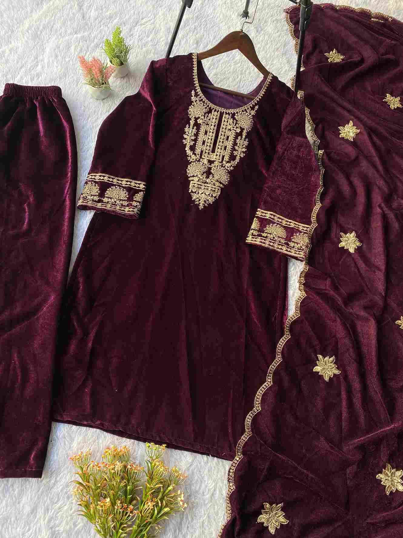Le-2040 By Fashid Wholesale Beautiful Festive Suits Colorful Stylish Fancy Casual Wear & Ethnic Wear Velvet Dresses At Wholesale Price