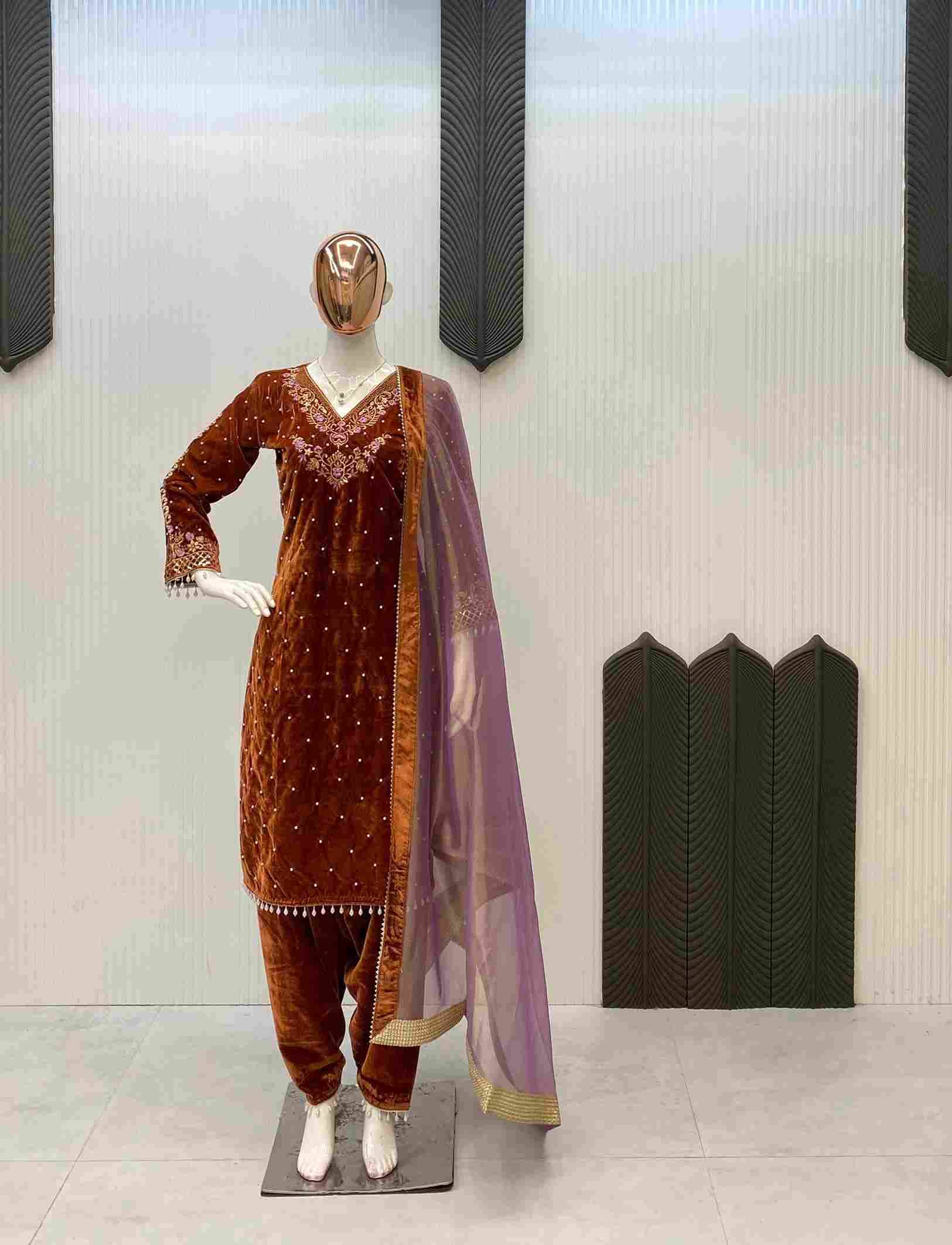 Le-2039 By Fashid Wholesale Beautiful Festive Suits Colorful Stylish Fancy Casual Wear & Ethnic Wear Velvet Dresses At Wholesale Price