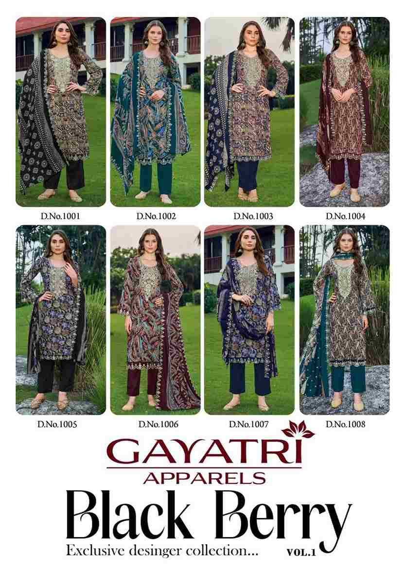 Black Berry Vol-1 By Gayatri 1001 To 1008 Series Designer Stylish Fancy Colorful Beautiful Party Wear & Ethnic Wear Collection Viscose Rayon Dresses At Wholesale Price