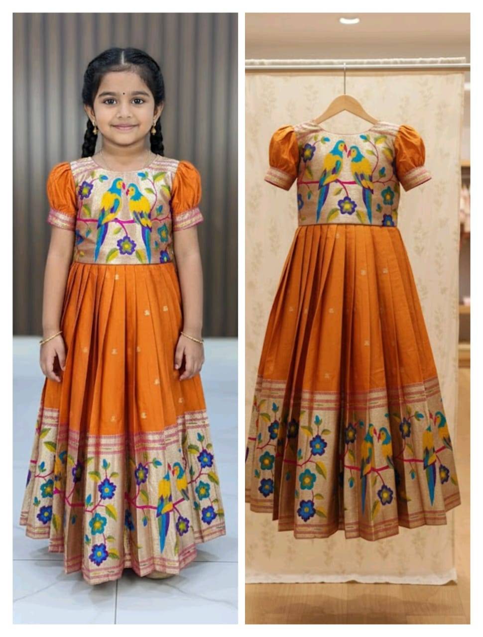 Pv-Kids-Gown Vol-31 By Fashid Wholesale 01 To 04 Series Designer Beautiful Collection Occasional Wear & Party Wear Pure Silk Gowns At Wholesale Price