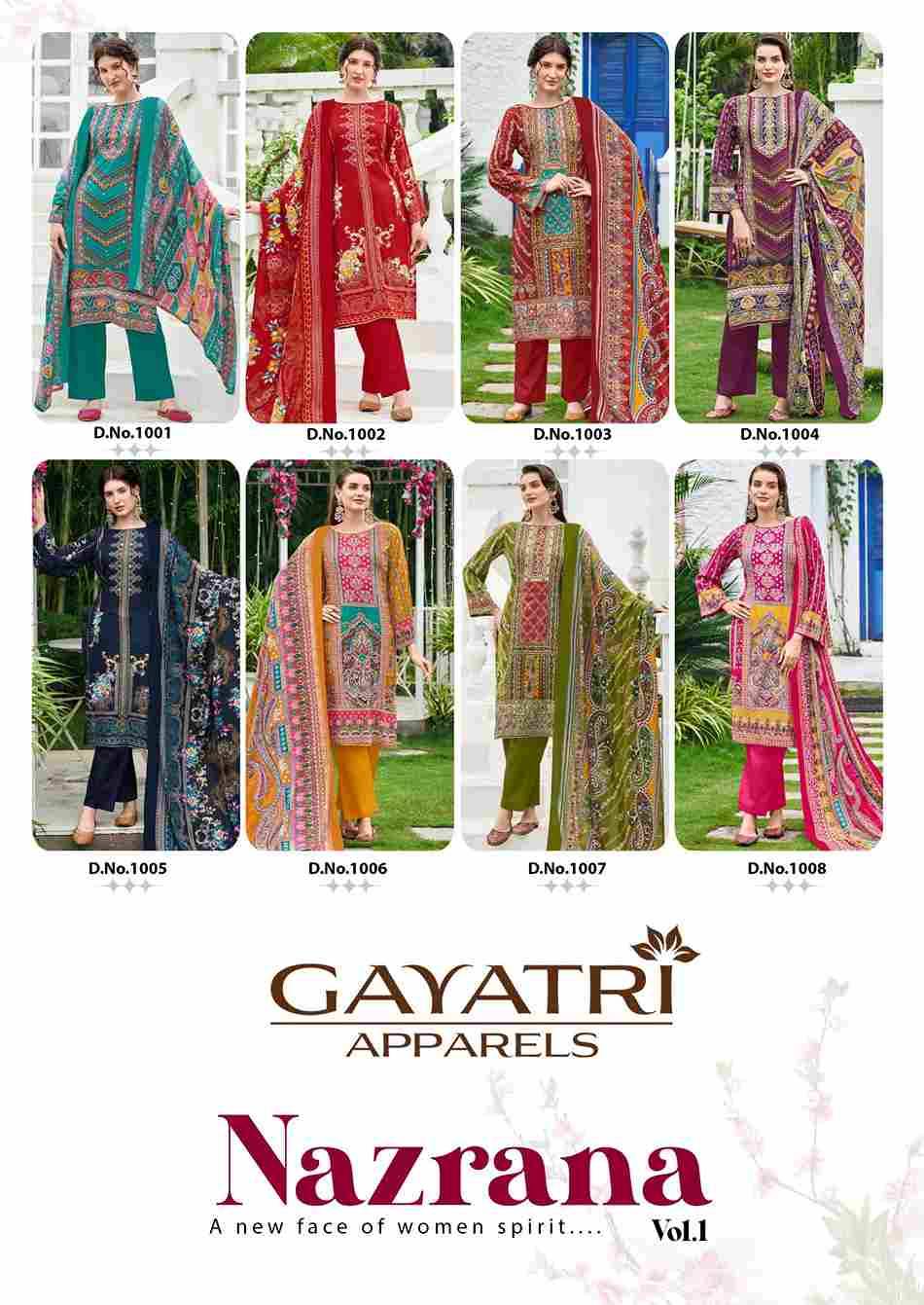 Nazrana Vol-1 By Gayatri 1001 To 1008 Series Designer Stylish Fancy Colorful Beautiful Party Wear & Ethnic Wear Collection Viscose Rayon Dresses At Wholesale Price