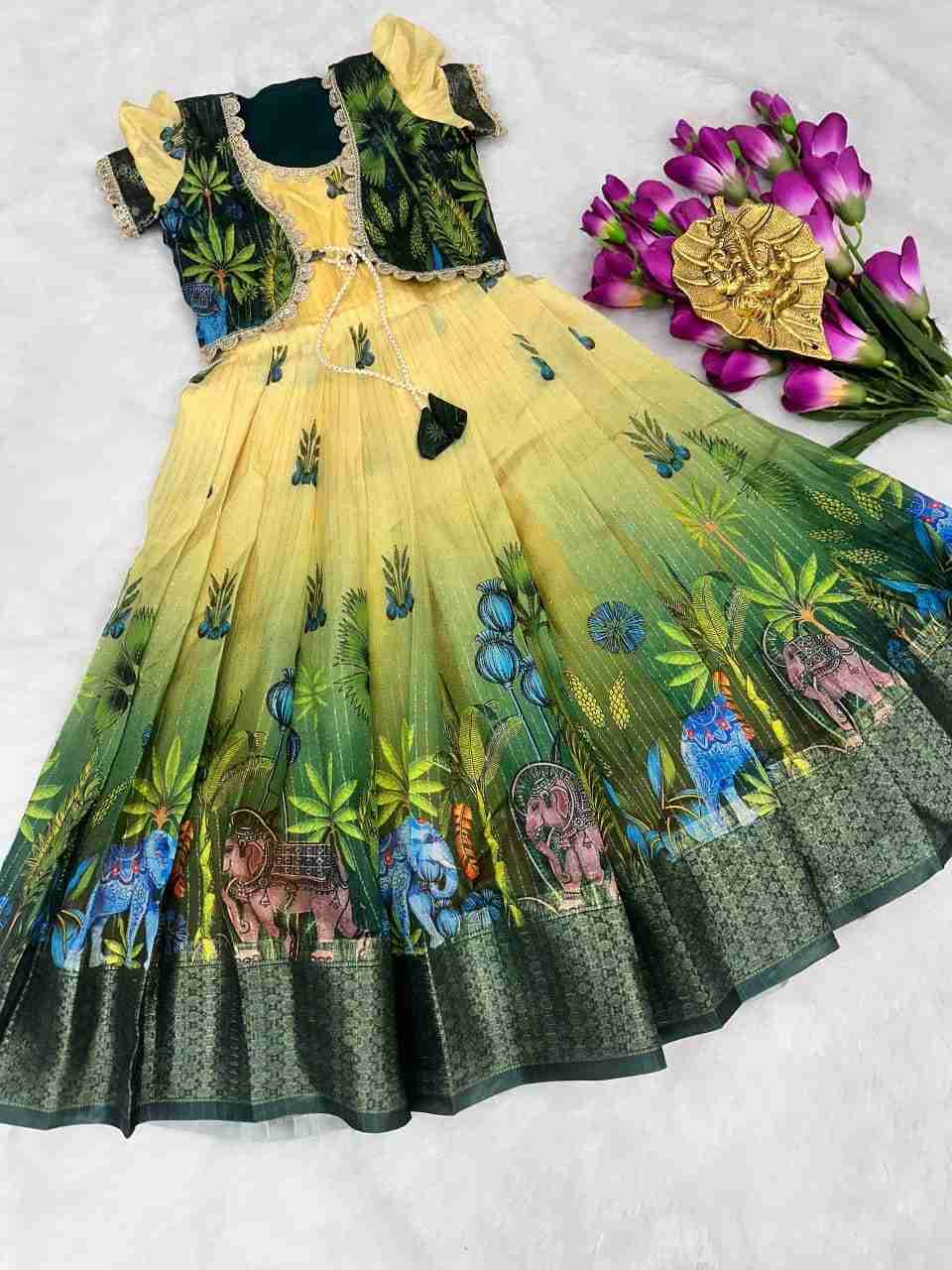 Pv-Kids Gown Vol-32 By Fashid Wholesale 01 To 04 Series Designer Beautiful Collection Occasional Wear & Party Wear Pure Silk Gowns At Wholesale Price