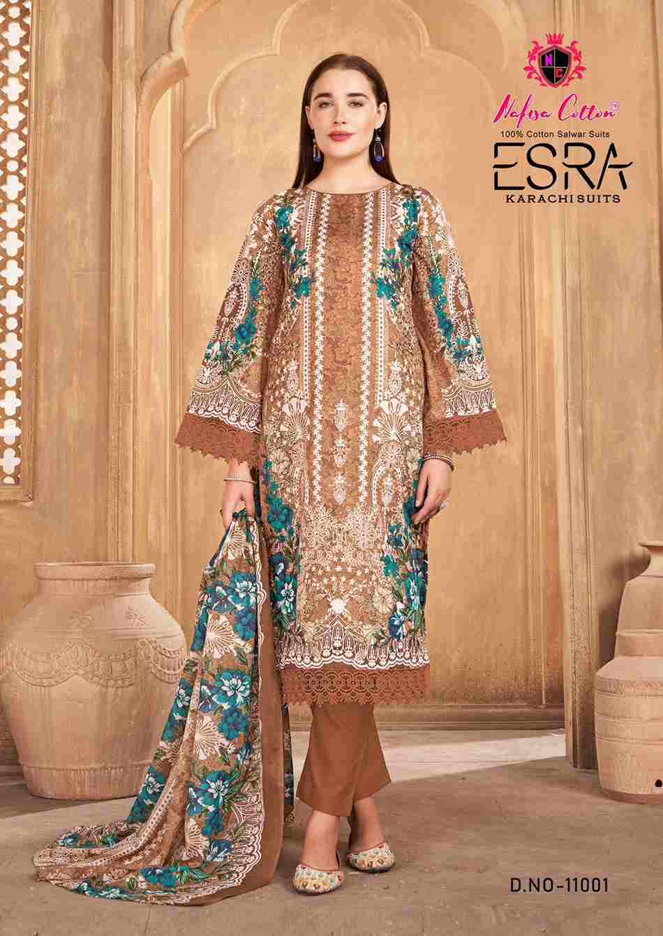 Esra Vol-11 By Nafisa Cotton 11001 To 11006 Series Beautiful Stylish Festive Suits Fancy Colorful Casual Wear & Ethnic Wear & Ready To Wear Pure Soft Cotton Dresses At Wholesale Price