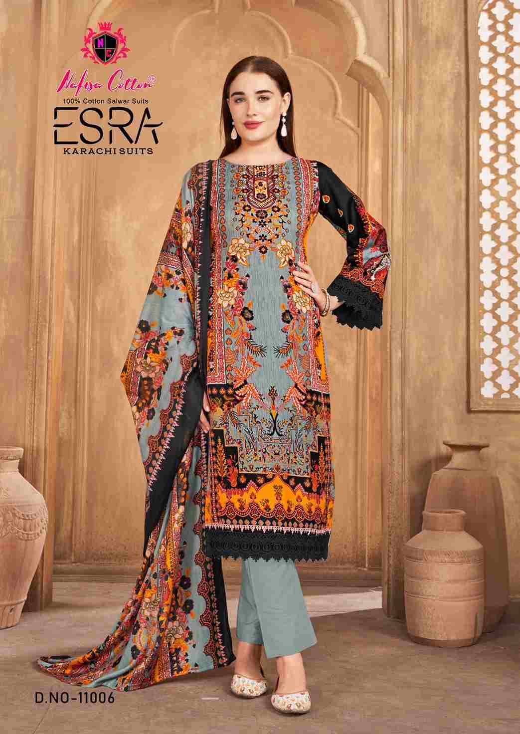 Esra Vol-11 By Nafisa Cotton 11001 To 11006 Series Beautiful Stylish Festive Suits Fancy Colorful Casual Wear & Ethnic Wear & Ready To Wear Pure Soft Cotton Dresses At Wholesale Price