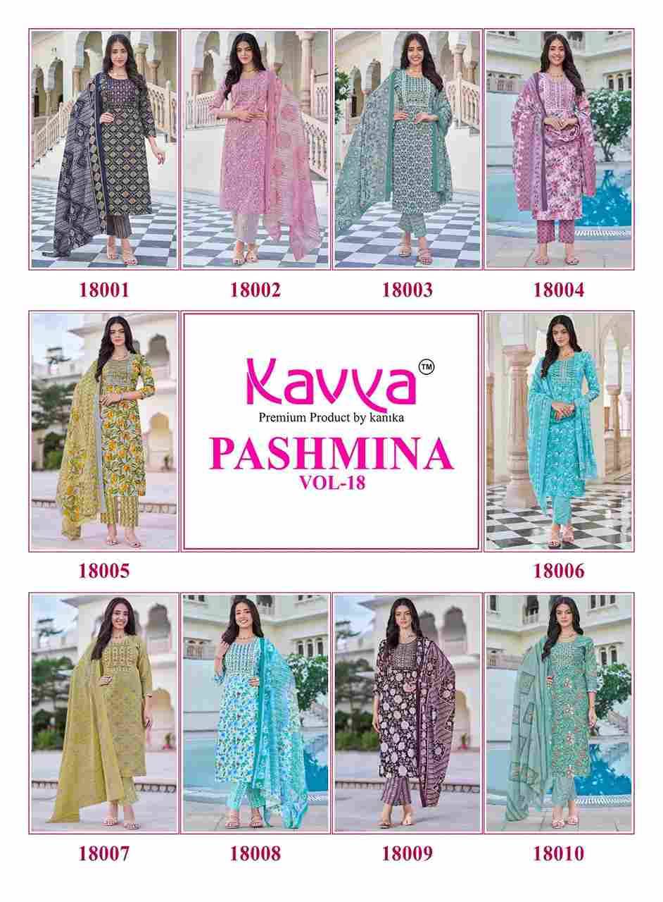 Pashmina Vol-18 By Kavya 18001 To 18010 Series Beautiful Stylish Festive Suits Fancy Colorful Casual Wear & Ethnic Wear & Ready To Wear Cotton Print Dresses At Wholesale Price