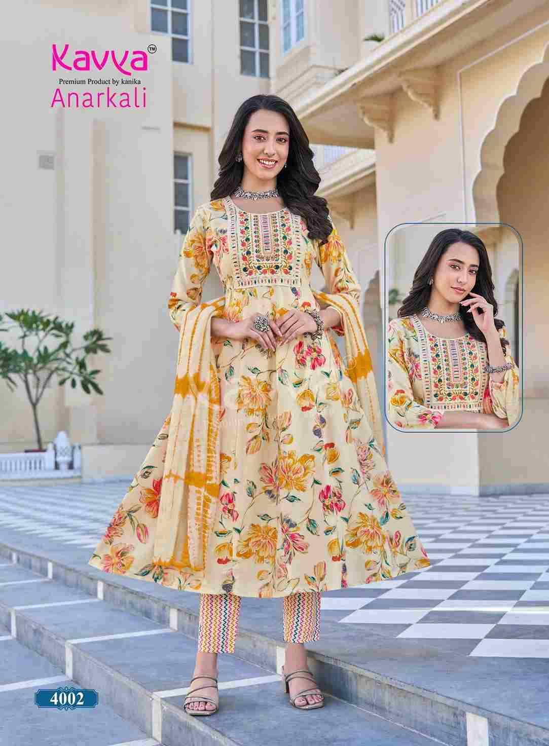 Anarkali Vol-4 By Kavya 4001 To 4010 Series Beautiful Festive Suits Stylish Fancy Colorful Casual Wear & Ethnic Wear Pure Rayon Print Dresses At Wholesale Price