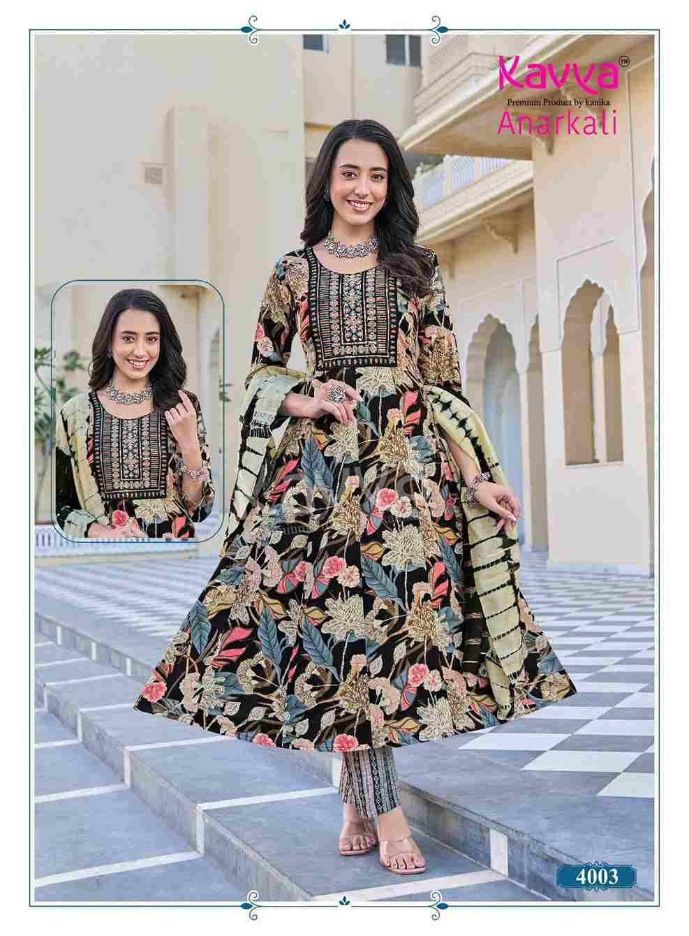 Anarkali Vol-4 By Kavya 4001 To 4010 Series Beautiful Festive Suits Stylish Fancy Colorful Casual Wear & Ethnic Wear Pure Rayon Print Dresses At Wholesale Price