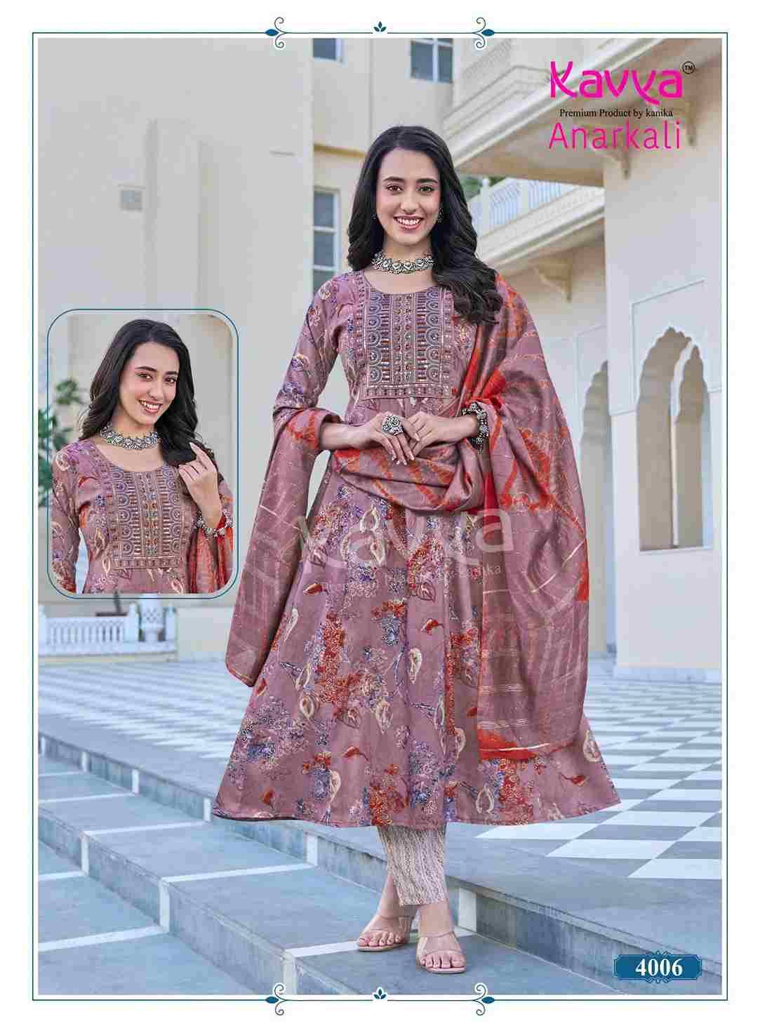 Anarkali Vol-4 By Kavya 4001 To 4010 Series Beautiful Festive Suits Stylish Fancy Colorful Casual Wear & Ethnic Wear Pure Rayon Print Dresses At Wholesale Price