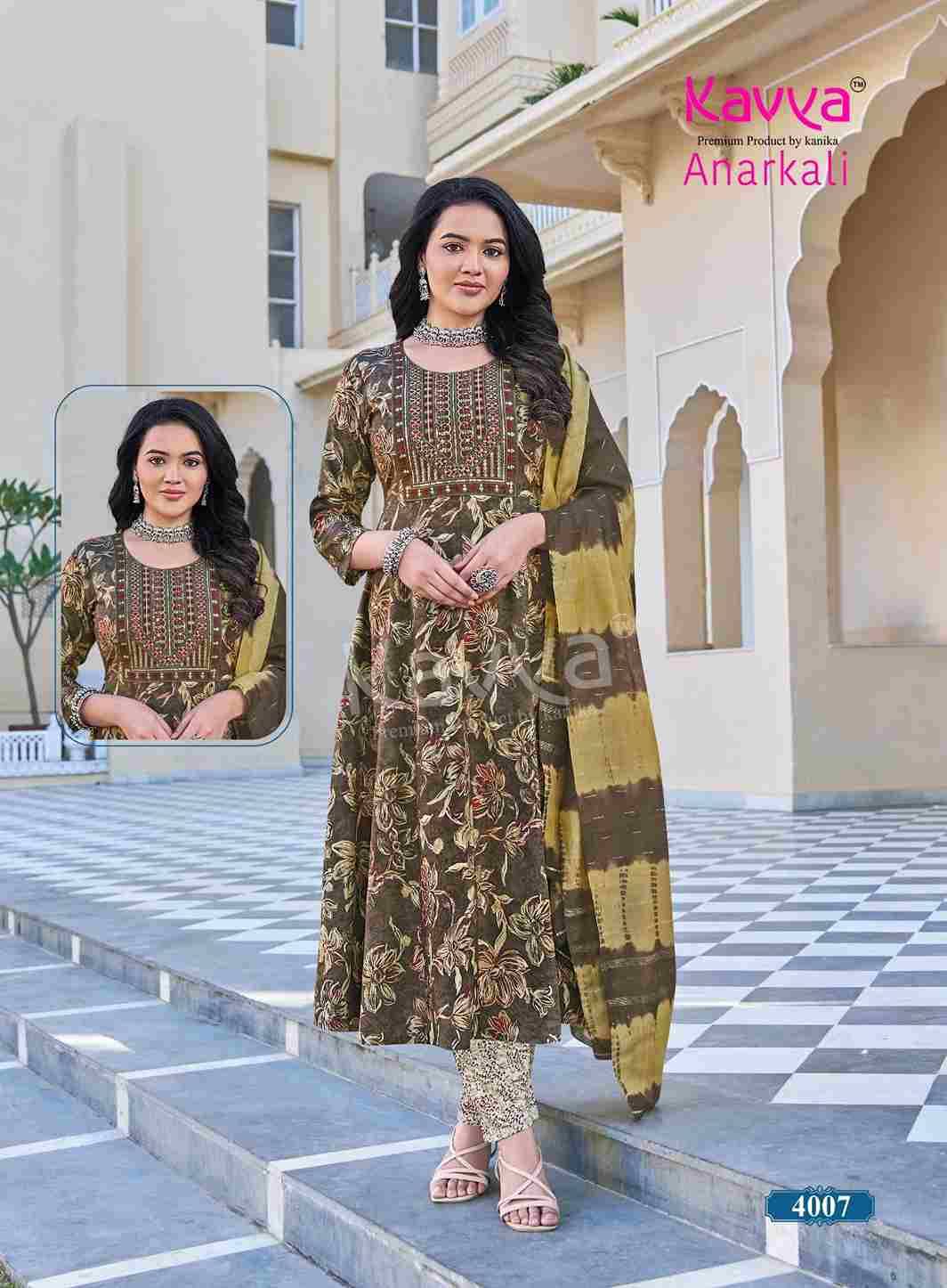 Anarkali Vol-4 By Kavya 4001 To 4010 Series Beautiful Festive Suits Stylish Fancy Colorful Casual Wear & Ethnic Wear Pure Rayon Print Dresses At Wholesale Price