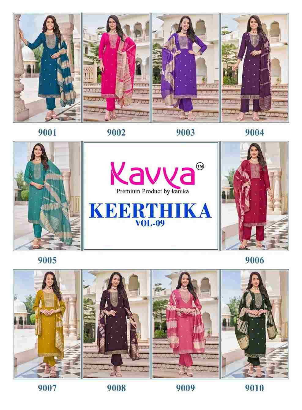 Keerthika Vol-9 By Kavya 9001 To 9010 Series Beautiful Stylish Festive Suits Fancy Colorful Casual Wear & Ethnic Wear & Ready To Wear Viscose Vatican Dresses At Wholesale Price