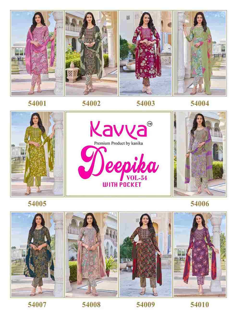 Deepika Vol-54 By Kavya 54001 To 54010 Series Beautiful Stylish Festive Suits Fancy Colorful Casual Wear & Ethnic Wear & Ready To Wear Fancy Dresses At Wholesale Price