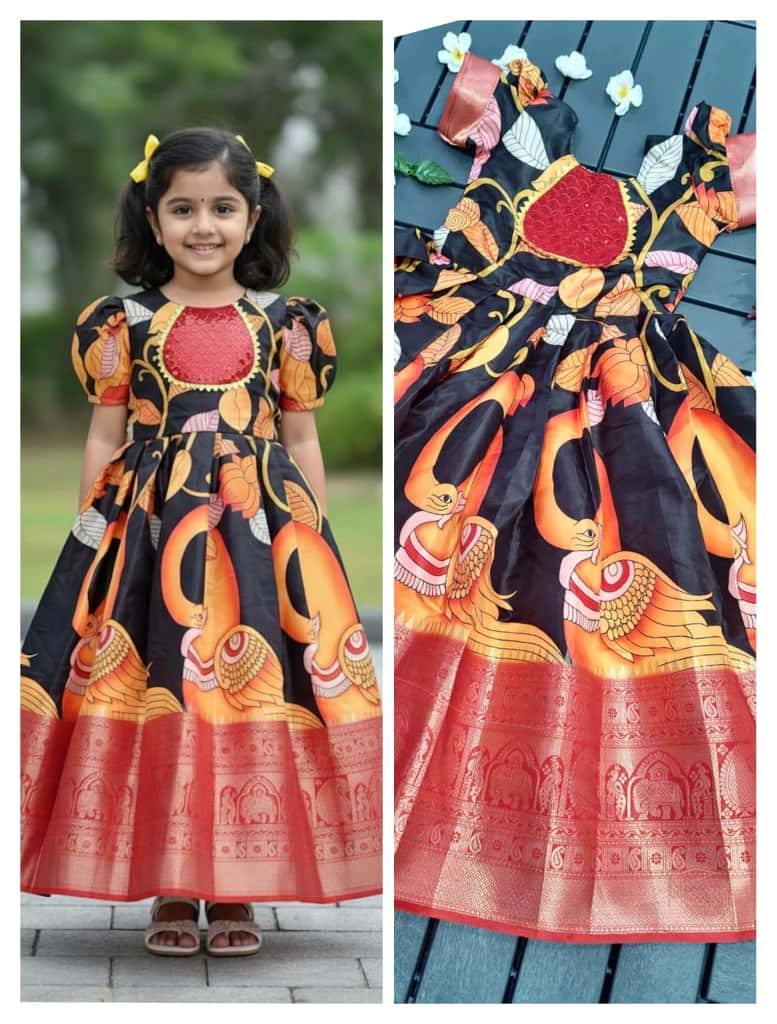 Pv-Kids-Gown Vol-34 By Fashid Wholesale 01 To 05 Series Designer Beautiful Collection Occasional Wear & Party Wear Pure Silk Gowns At Wholesale Price