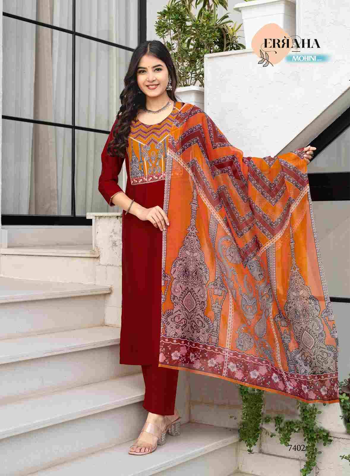 Mohini Vol-1 By Erraha 7401 To 7408 Series Festive Suits Collection Beautiful Stylish Fancy Colorful Party Wear & Occasional Wear Roman Silk Dresses At Wholesale Price