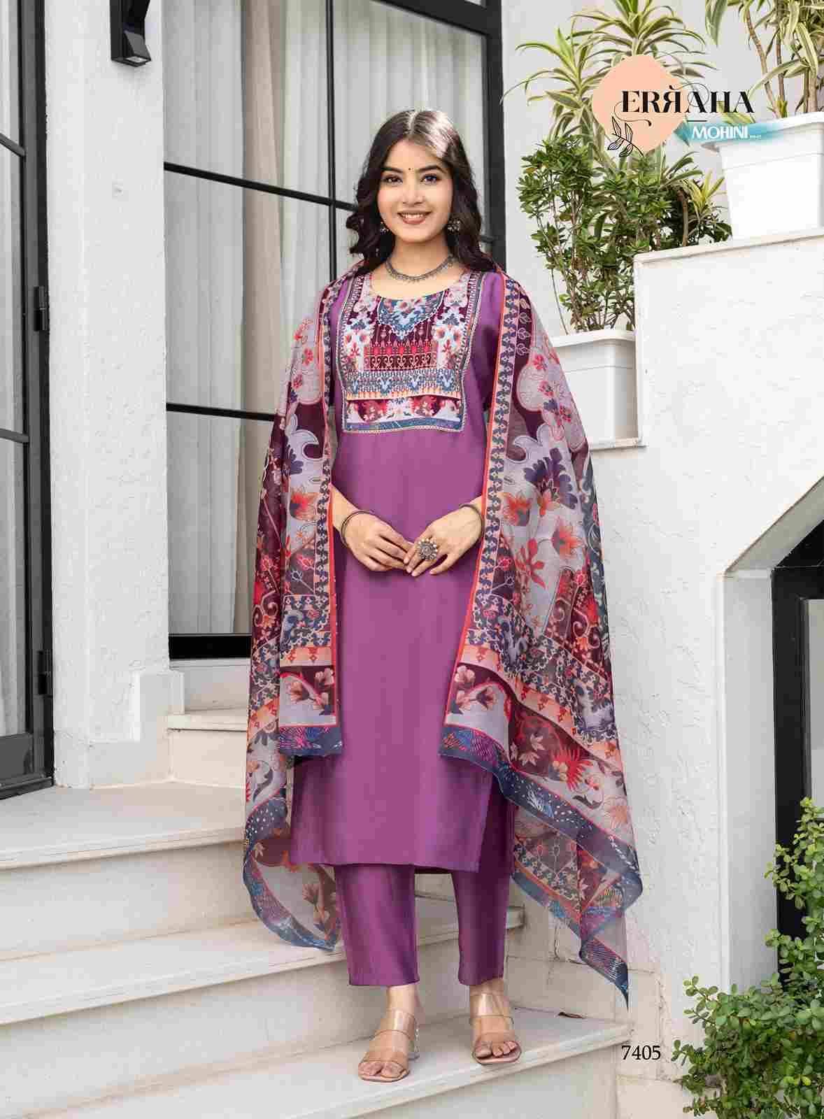 Mohini Vol-1 By Erraha 7401 To 7408 Series Festive Suits Collection Beautiful Stylish Fancy Colorful Party Wear & Occasional Wear Roman Silk Dresses At Wholesale Price