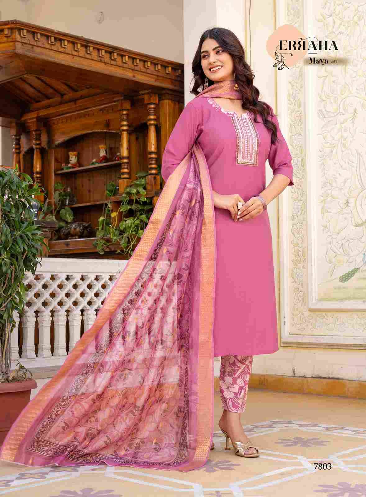 Maya Vol-1 By Erraha 7801 To 7808 Series Festive Suits Collection Beautiful Stylish Fancy Colorful Party Wear & Occasional Wear Vatican Dresses At Wholesale Price