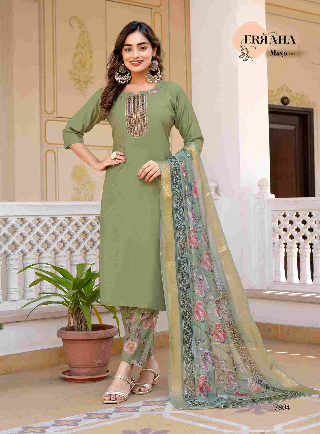 Maya Vol-1 By Erraha 7801 To 7808 Series Festive Suits Collection Beautiful Stylish Fancy Colorful Party Wear & Occasional Wear Vatican Dresses At Wholesale Price