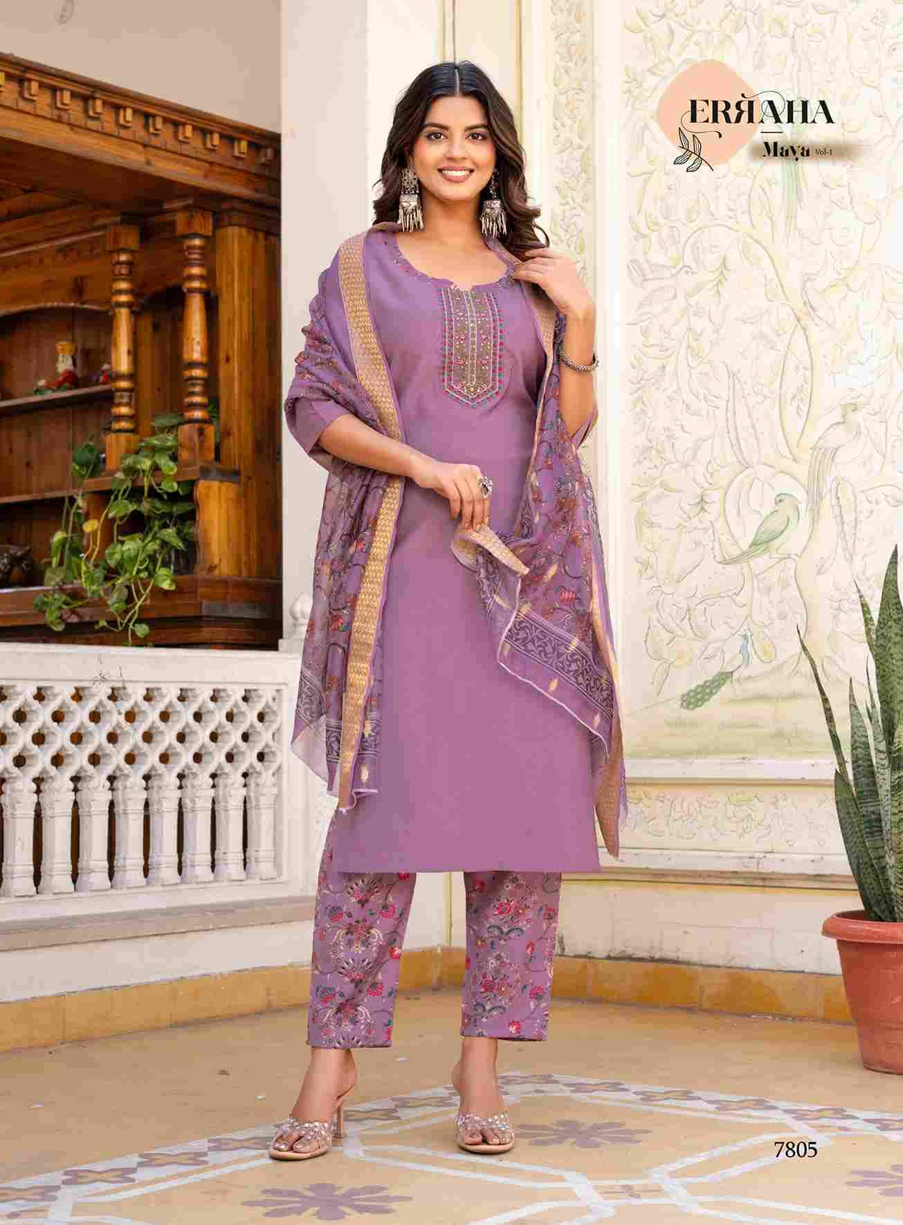 Maya Vol-1 By Erraha 7801 To 7808 Series Festive Suits Collection Beautiful Stylish Fancy Colorful Party Wear & Occasional Wear Vatican Dresses At Wholesale Price