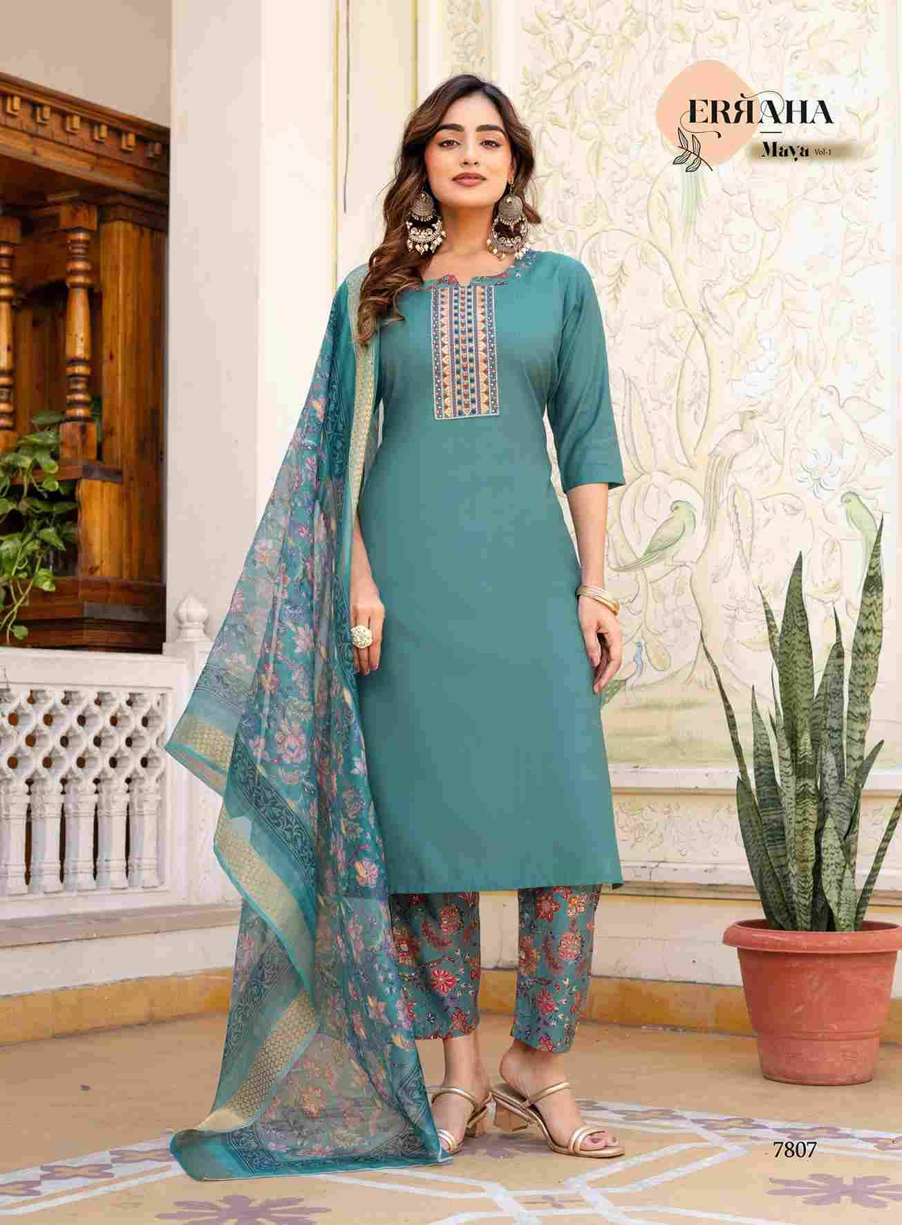 Maya Vol-1 By Erraha 7801 To 7808 Series Festive Suits Collection Beautiful Stylish Fancy Colorful Party Wear & Occasional Wear Vatican Dresses At Wholesale Price