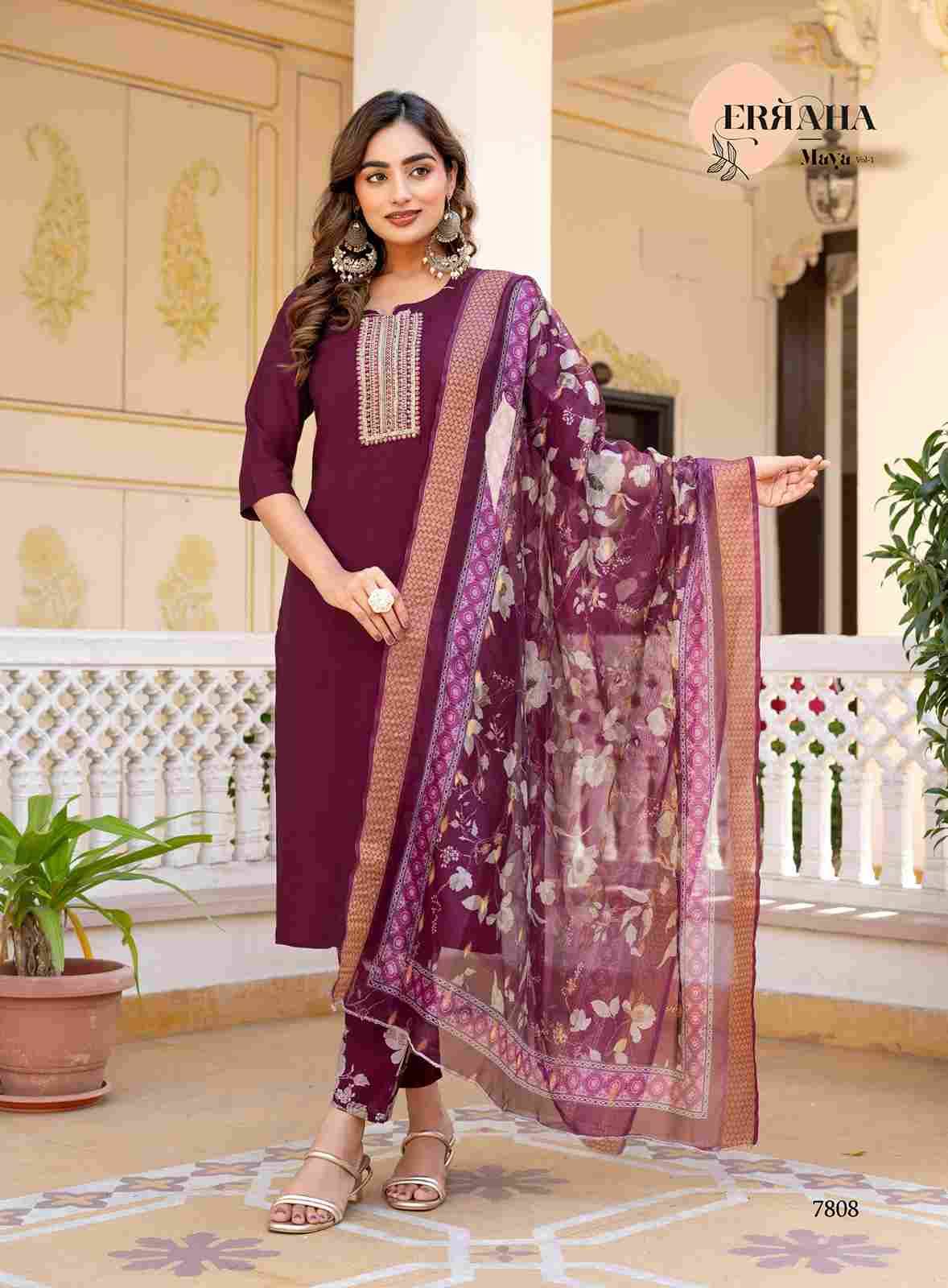 Maya Vol-1 By Erraha 7801 To 7808 Series Festive Suits Collection Beautiful Stylish Fancy Colorful Party Wear & Occasional Wear Vatican Dresses At Wholesale Price