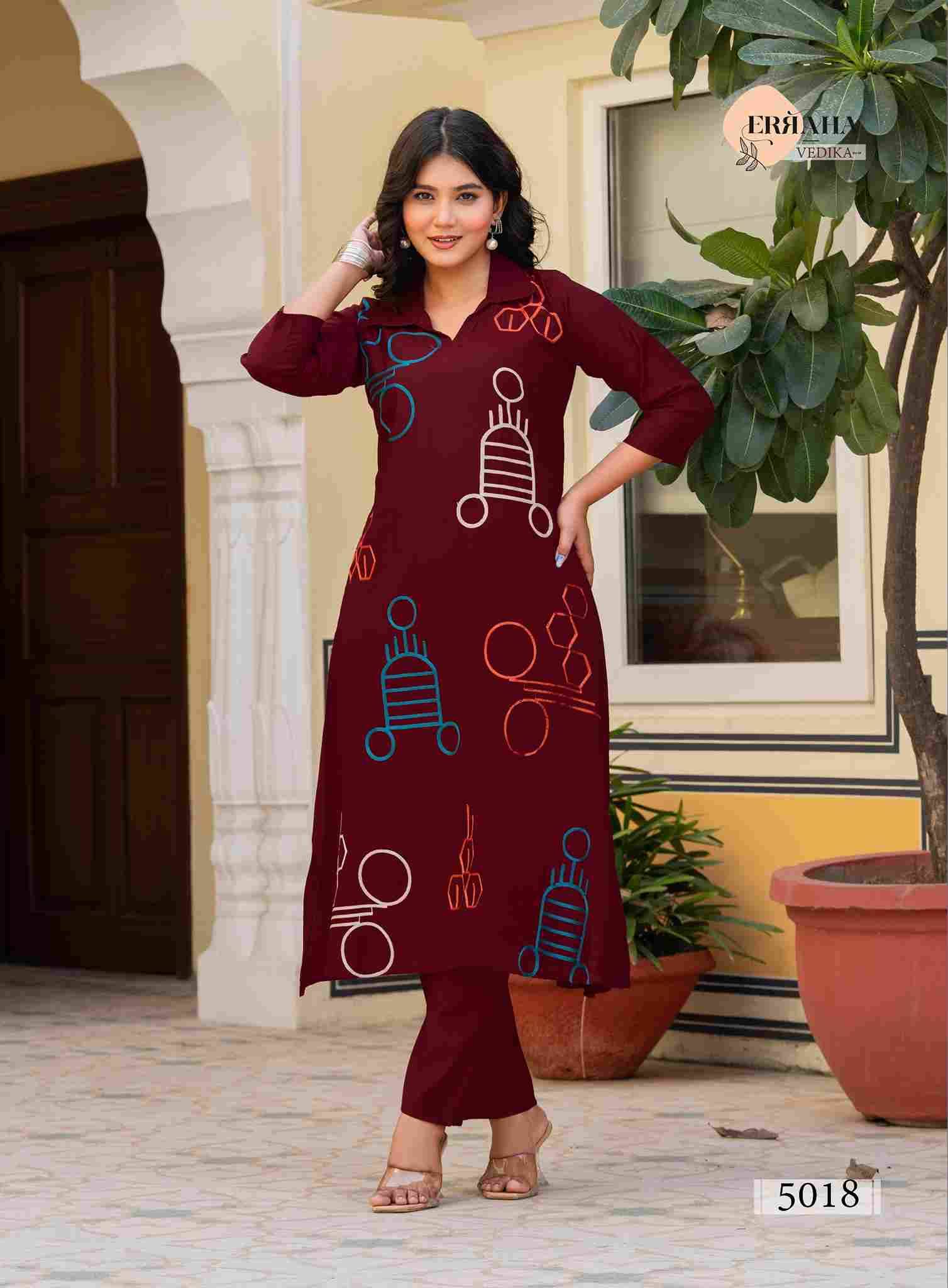 Vedika Vol-2 By Erraha 5011 To 5018 Series Designer Stylish Fancy Colorful Beautiful Party Wear & Ethnic Wear Collection Viscose Print Tops With Bottom At Wholesale Price