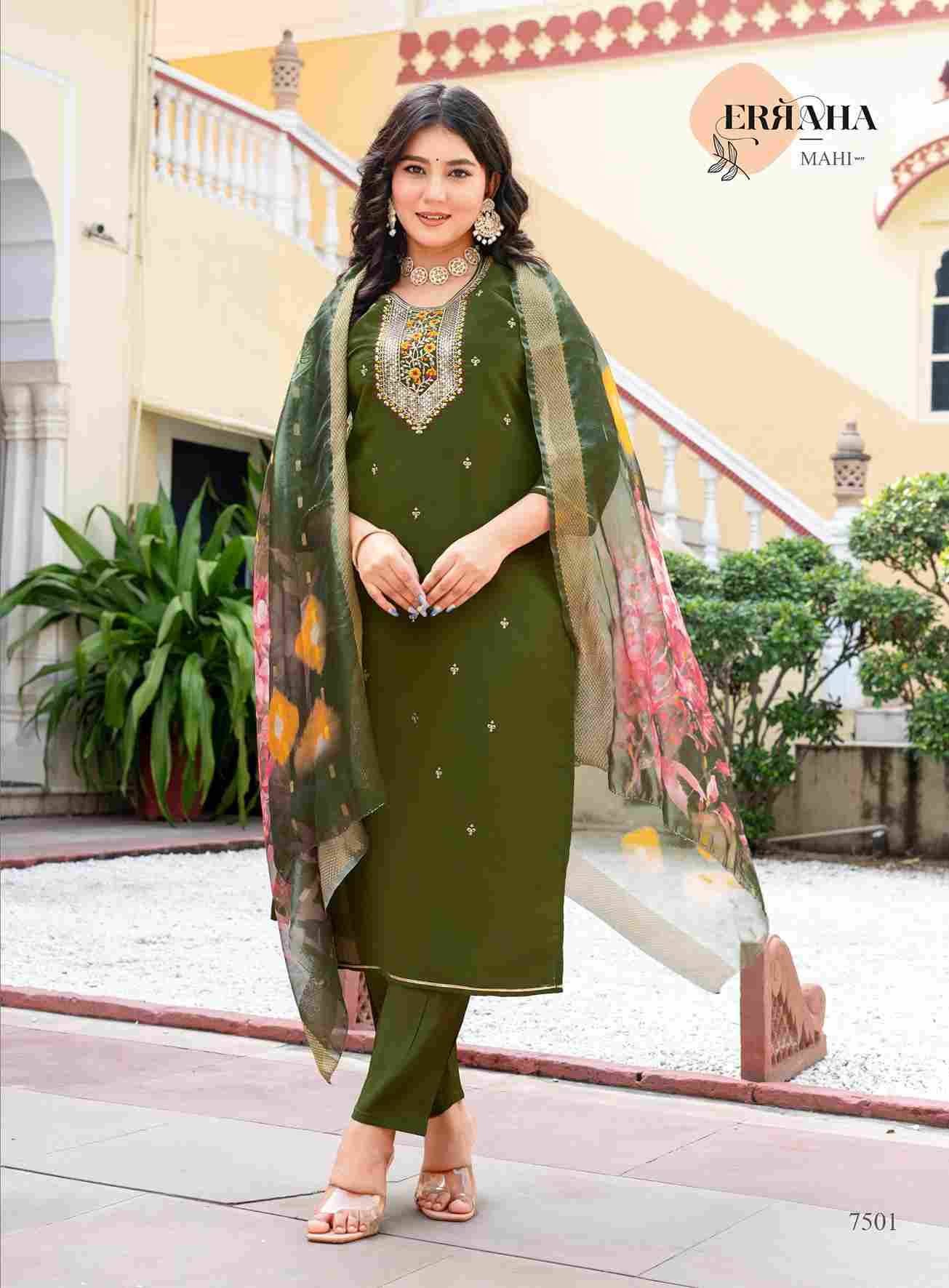 Mahi Vol-1 By Erraha 7501 To 7508 Series Festive Suits Collection Beautiful Stylish Fancy Colorful Party Wear & Occasional Wear Vatican Dresses At Wholesale Price