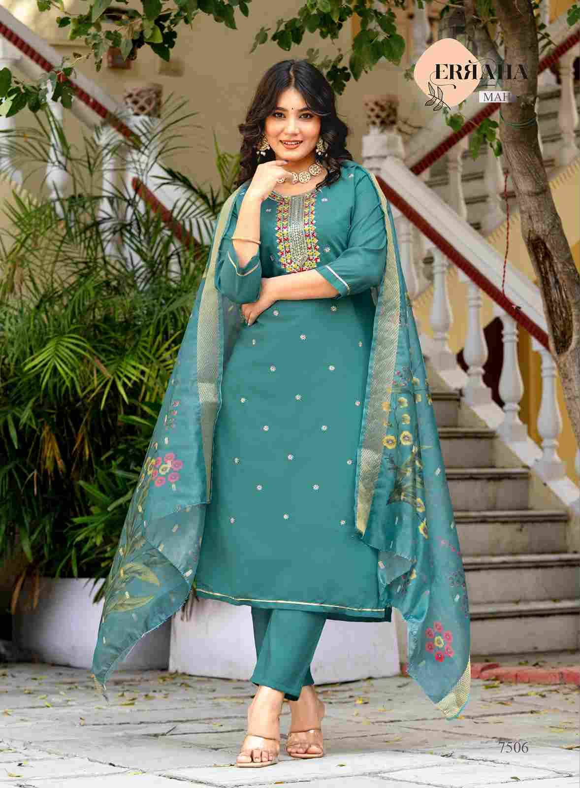 Mahi Vol-1 By Erraha 7501 To 7508 Series Festive Suits Collection Beautiful Stylish Fancy Colorful Party Wear & Occasional Wear Vatican Dresses At Wholesale Price