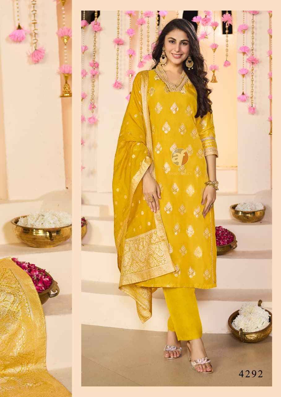 Bandhan Vol-5 By Anju Fabrics 4291 To 4295 Series Beautiful Festive Suits Colorful Stylish Fancy Casual Wear & Ethnic Wear Doal Silk Jacquard Dresses At Wholesale Price