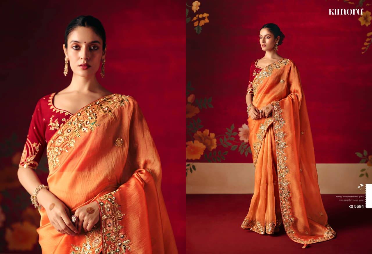 Naari Silk By Kimora Fashion 5581 To 5591 Series Indian Traditional Wear Collection Beautiful Stylish Fancy Colorful Party Wear & Occasional Wear Fancy Silk Sarees At Wholesale Price