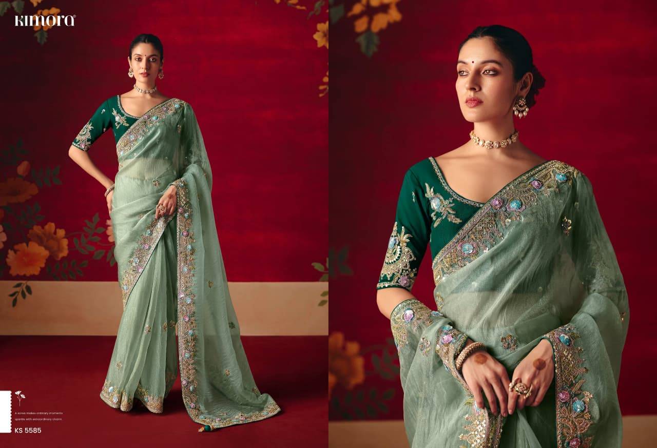 Naari Silk By Kimora Fashion 5581 To 5591 Series Indian Traditional Wear Collection Beautiful Stylish Fancy Colorful Party Wear & Occasional Wear Fancy Silk Sarees At Wholesale Price