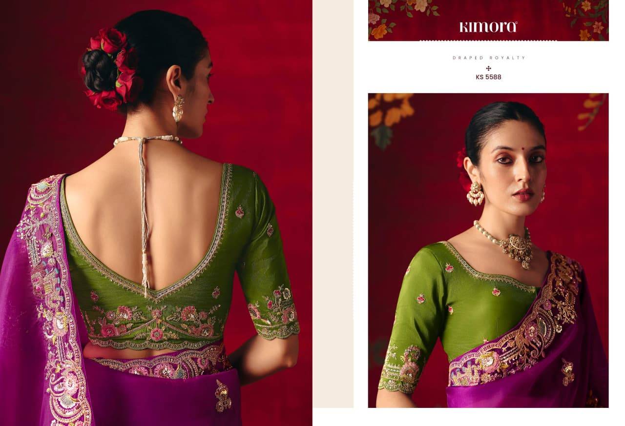 Naari Silk By Kimora Fashion 5581 To 5591 Series Indian Traditional Wear Collection Beautiful Stylish Fancy Colorful Party Wear & Occasional Wear Fancy Silk Sarees At Wholesale Price