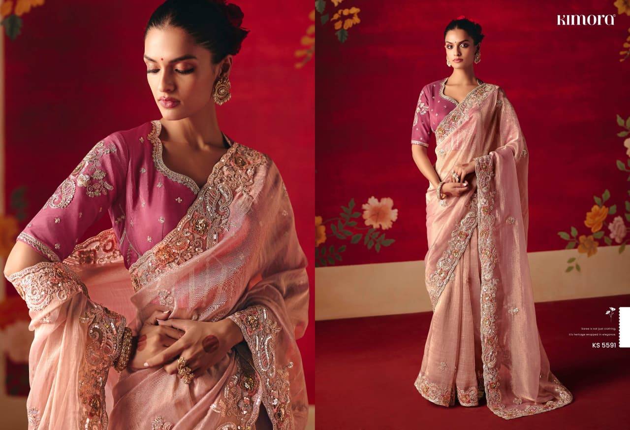 Naari Silk By Kimora Fashion 5581 To 5591 Series Indian Traditional Wear Collection Beautiful Stylish Fancy Colorful Party Wear & Occasional Wear Fancy Silk Sarees At Wholesale Price