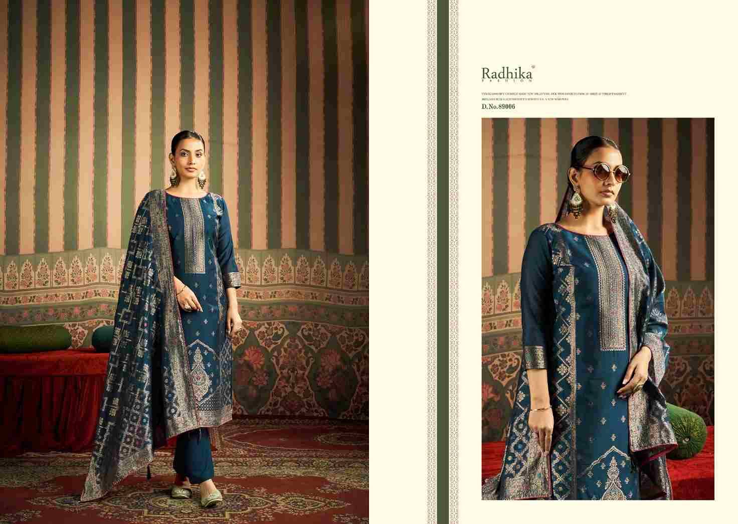 Banarashi Adha Vol-9 By Azara 89001 To 89006 Series Beautiful Stylish Festive Suits Fancy Colorful Casual Wear & Ethnic Wear & Ready To Wear Jacquard Cotton Print Dresses At Wholesale Price