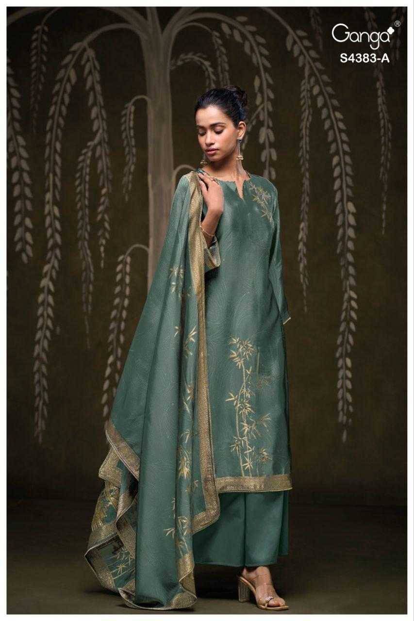 Hridaya-4383 By Ganga Fashion 4383-A To 4383-D Series Beautiful Festive Suits Stylish Colorful Fancy Casual Wear & Ethnic Wear Premium Viscose Silk Print Dresses At Wholesale Price