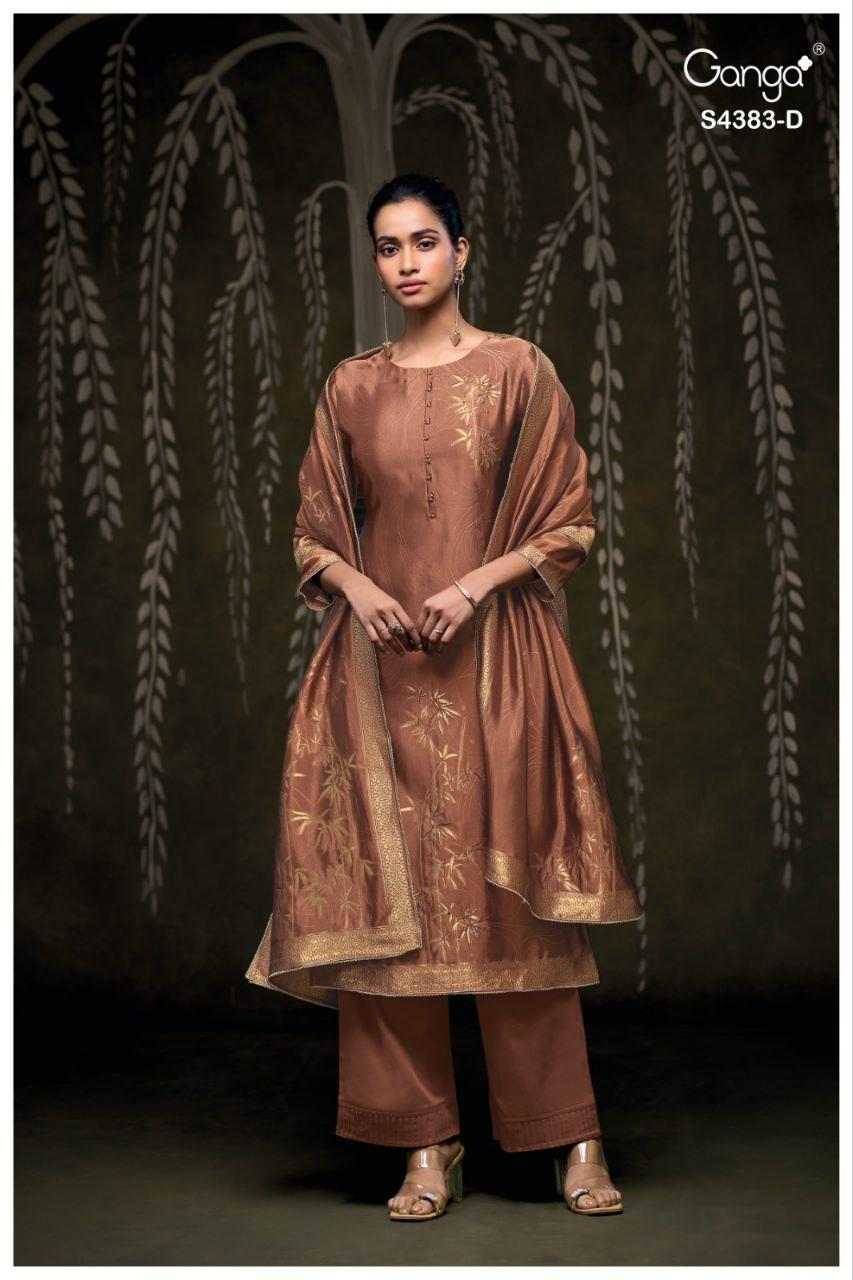 Hridaya-4383 By Ganga Fashion 4383-A To 4383-D Series Beautiful Festive Suits Stylish Colorful Fancy Casual Wear & Ethnic Wear Premium Viscose Silk Print Dresses At Wholesale Price