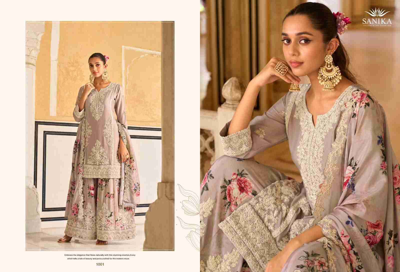 Ishani By Sanika 1001 To 1003 Series Beautiful Suits Stylish Fancy Colorful Party Wear & Occasional Wear Premium Chinnon Silk Dresses At Wholesale Price