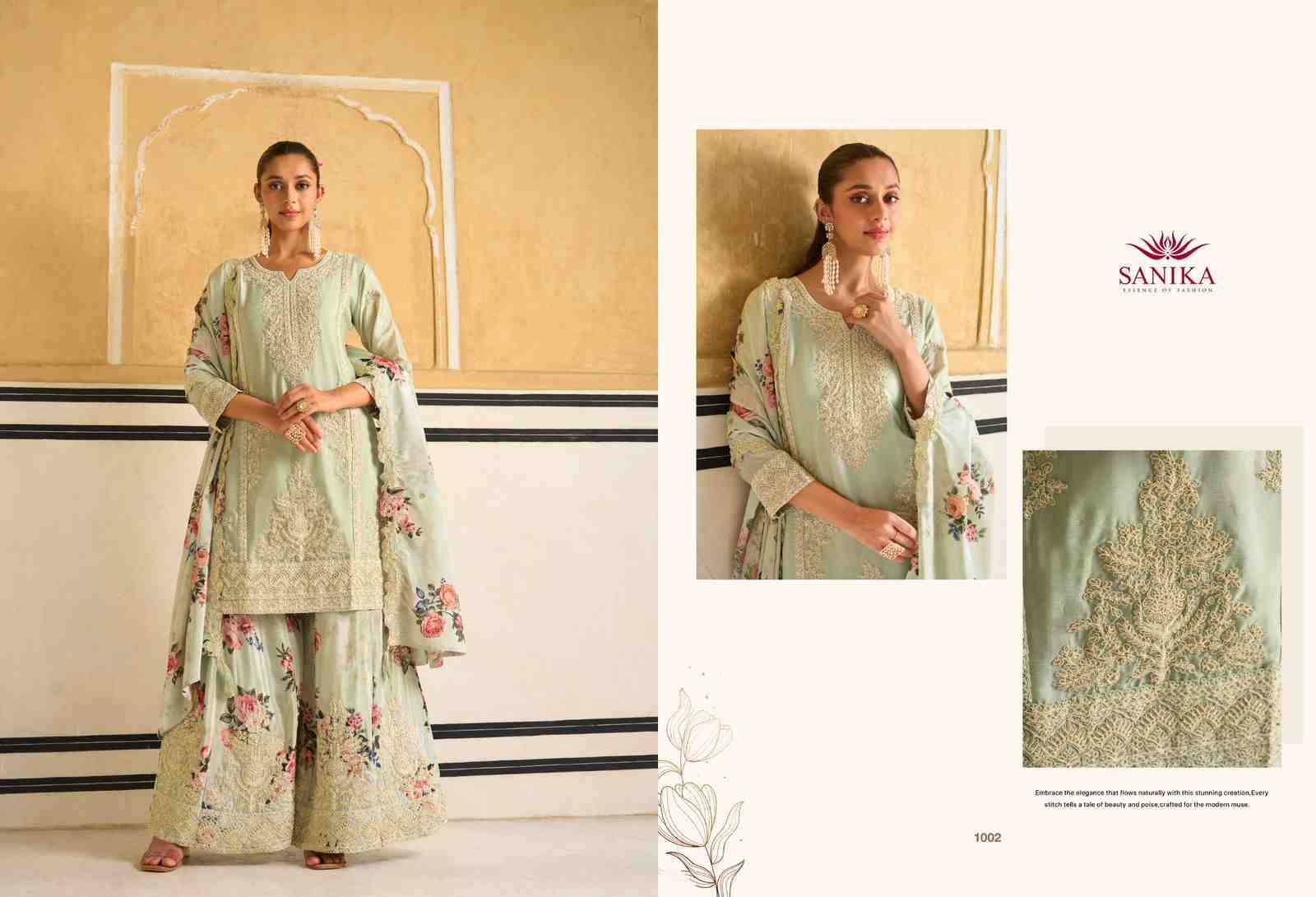 Ishani By Sanika 1001 To 1003 Series Beautiful Suits Stylish Fancy Colorful Party Wear & Occasional Wear Premium Chinnon Silk Dresses At Wholesale Price