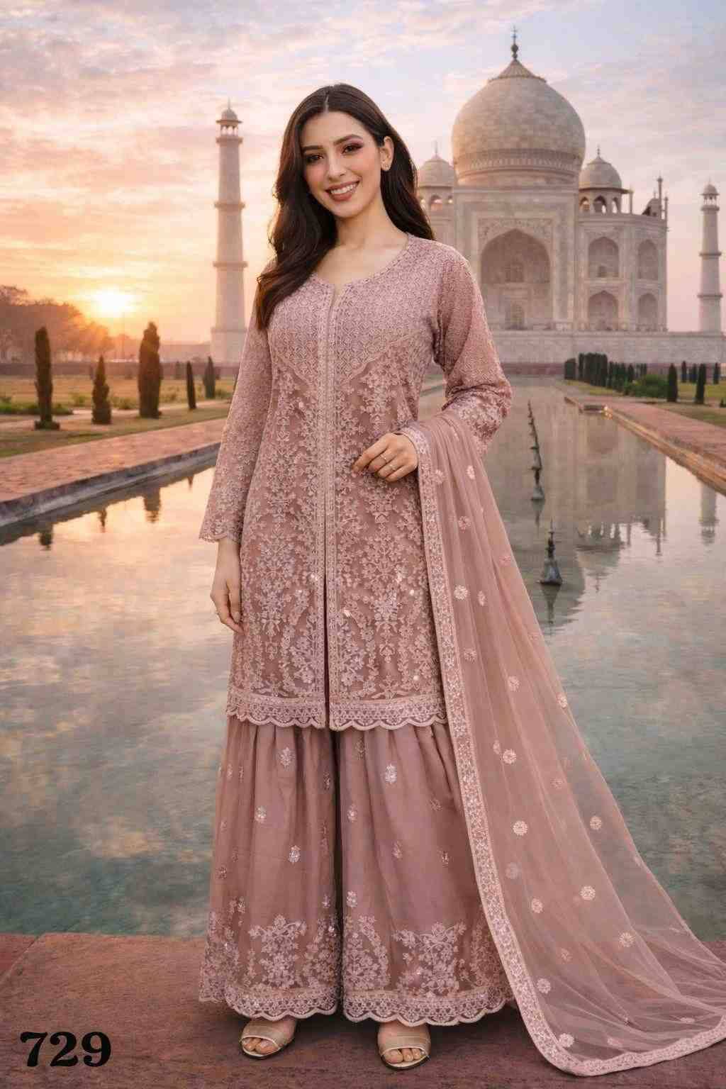 Simaya By Mrudangi 727 To 731 Series Beautiful Festive Suits Colorful Stylish Fancy Casual Wear & Ethnic Wear Pure Net Dresses At Wholesale Price