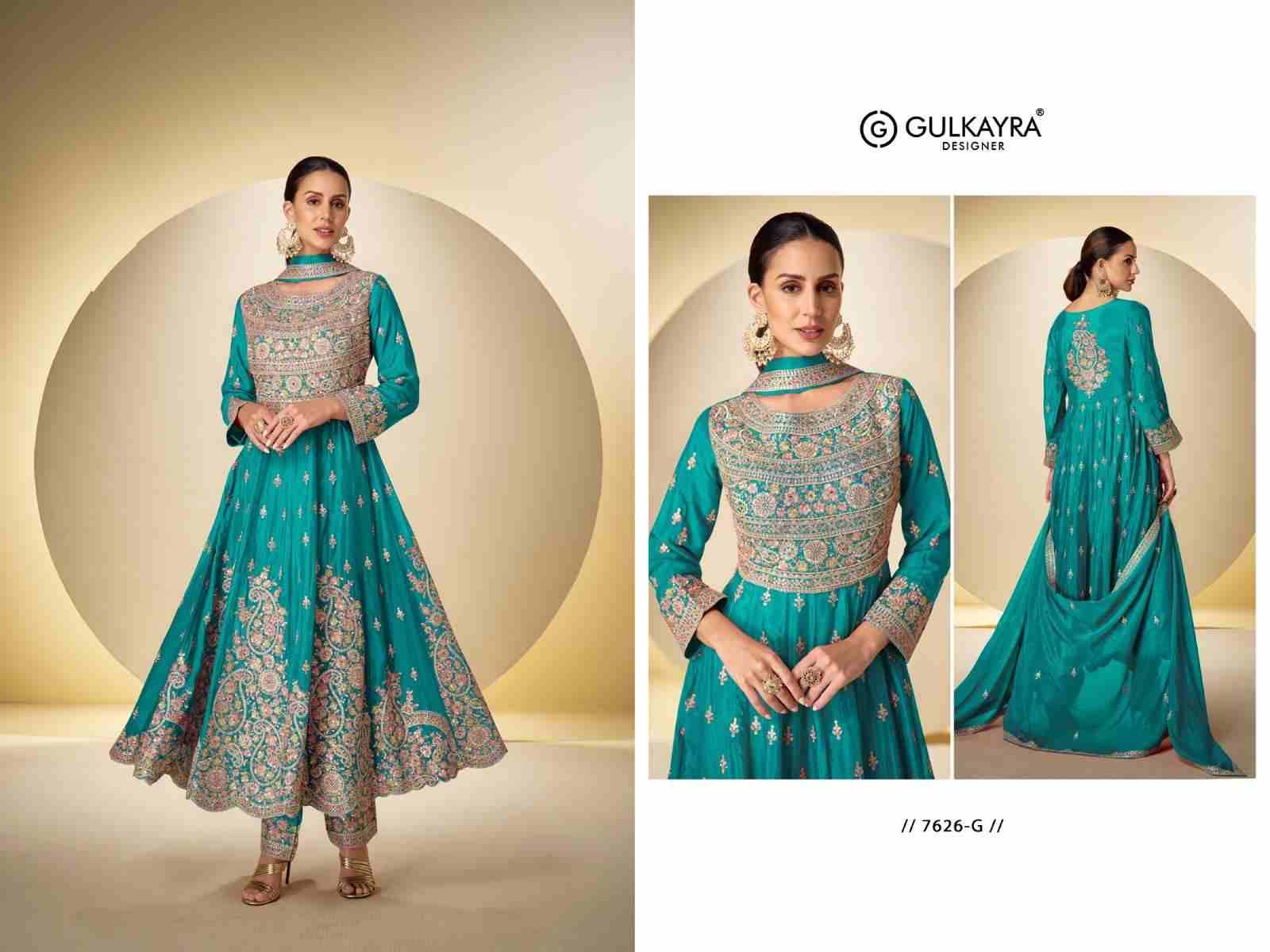 Rasbari New Color By Gulkayra Designer 7626-D To 7626-I Series Beautiful Festive Suits Stylish Colorful Fancy Casual Wear & Ethnic Wear Chinnon Dresses At Wholesale Price